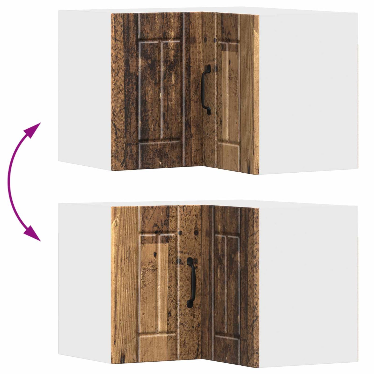 Keukenkast Oudhout 57 x 57 x 40 cm Bewerkt hout is nu te koop bij PeponiXL, paradijselijk wonen!