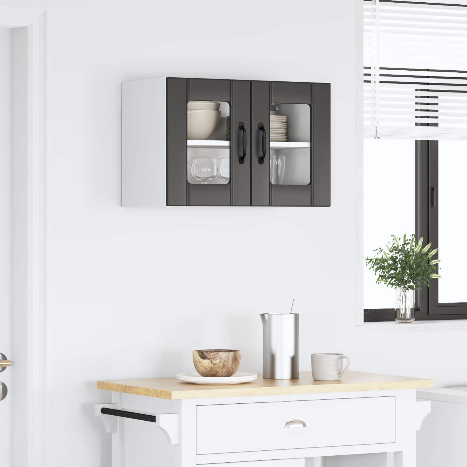 Keukenkast Zwart 60 x 31 x 40 cm Bewerkt hout is nu te koop bij PeponiXL, paradijselijk wonen!