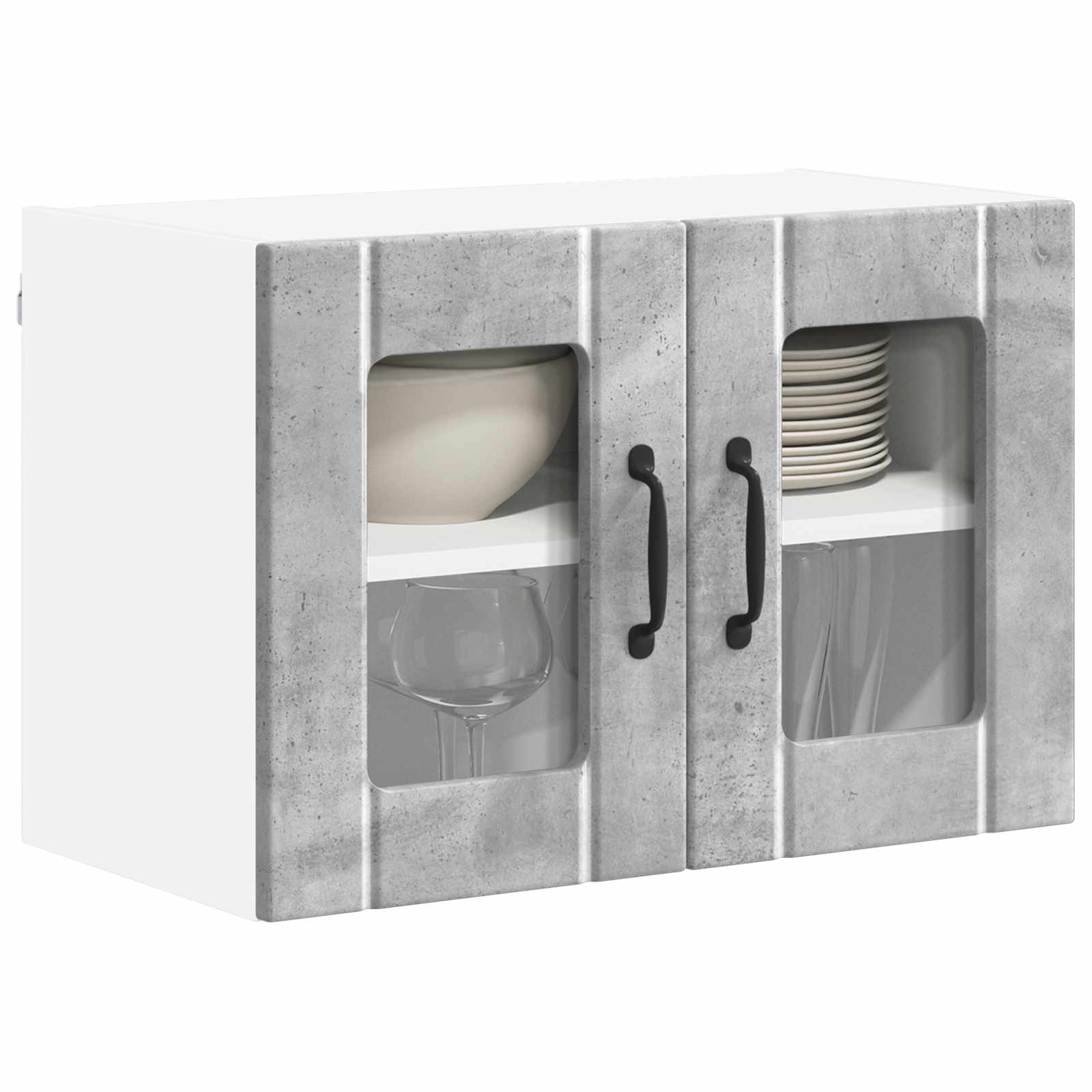 Keukenkast 2 pcs Beton Grijs 60 x 31 x 40 cm Bewerkt hout is nu te koop bij PeponiXL, paradijselijk wonen!
