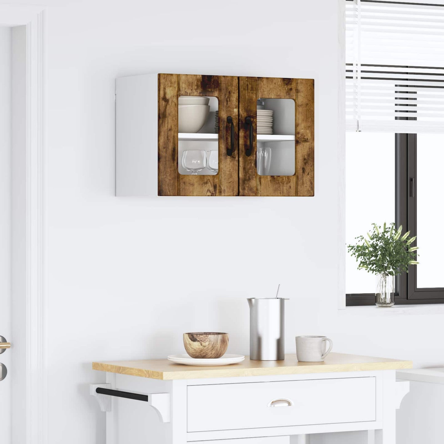 Keukenkast Gerookt eiken 60 x 31 x 40 cm Bewerkt hout is nu te koop bij PeponiXL, paradijselijk wonen!