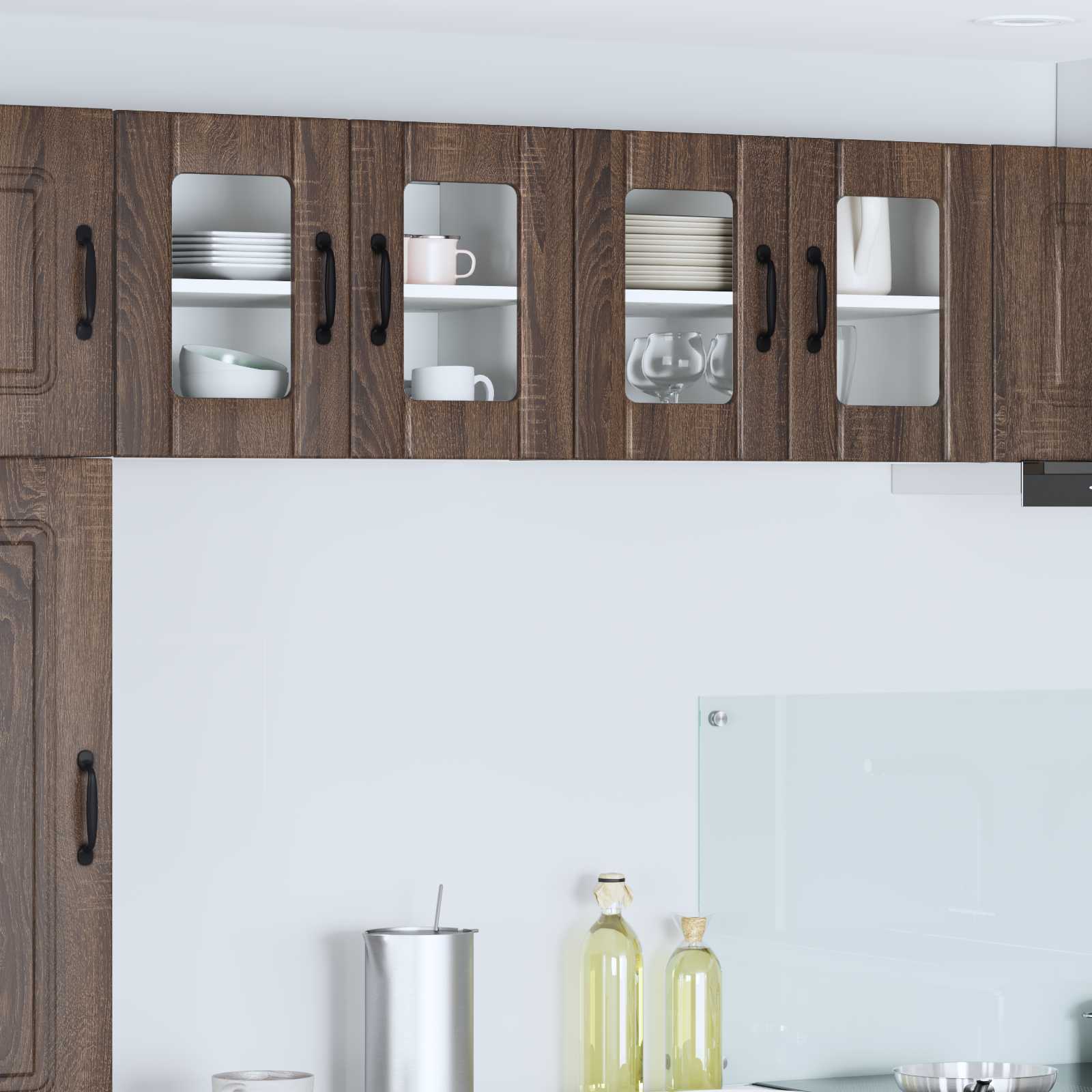 Keukenwandkasten Lucca 2 pcs Bruin eiken 60 x 31 x 40 cm is nu te koop bij PeponiXL, paradijselijk wonen!