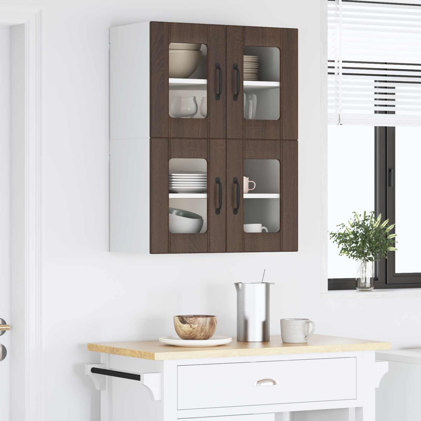 Keukenwandkasten Lucca 2 pcs Bruin eiken 60 x 31 x 40 cm is nu te koop bij PeponiXL, paradijselijk wonen!