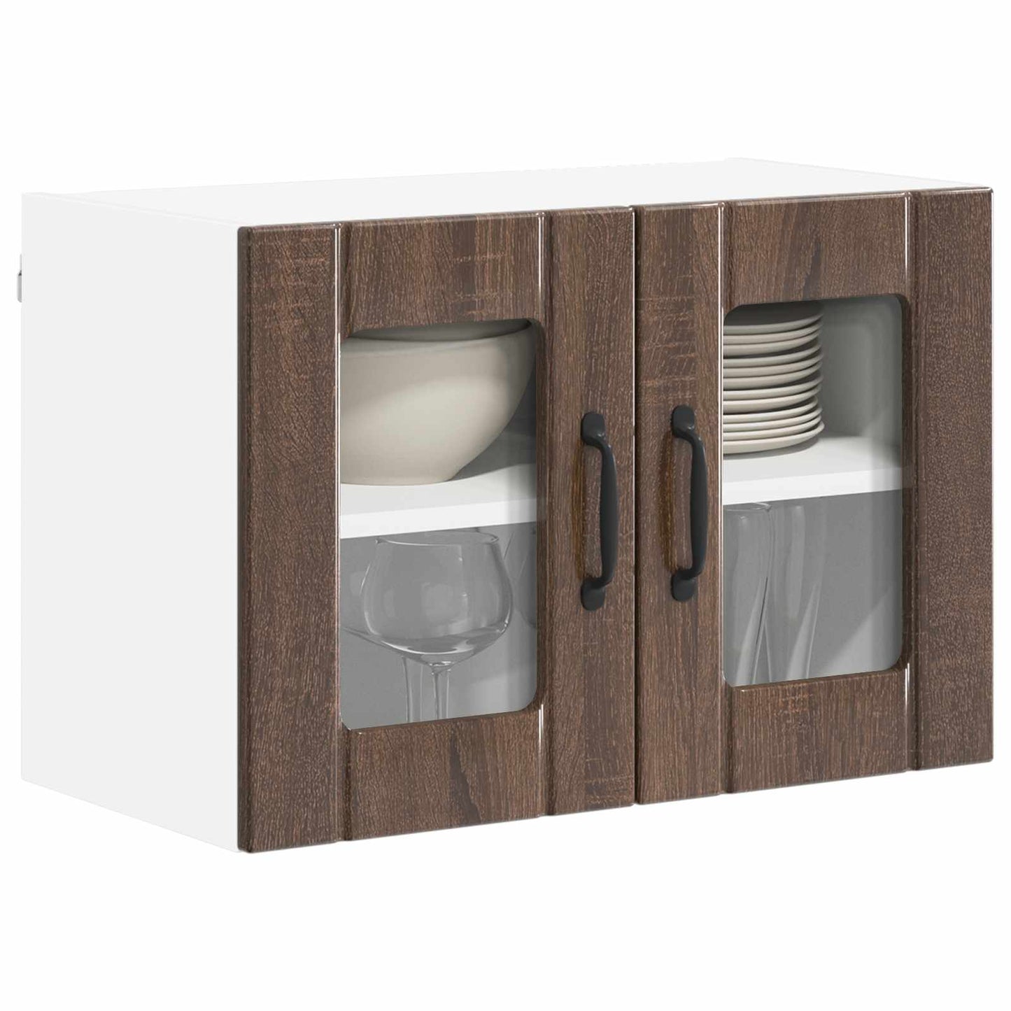 Keukenwandkasten Lucca 2 pcs Bruin eiken 60 x 31 x 40 cm is nu te koop bij PeponiXL, paradijselijk wonen!