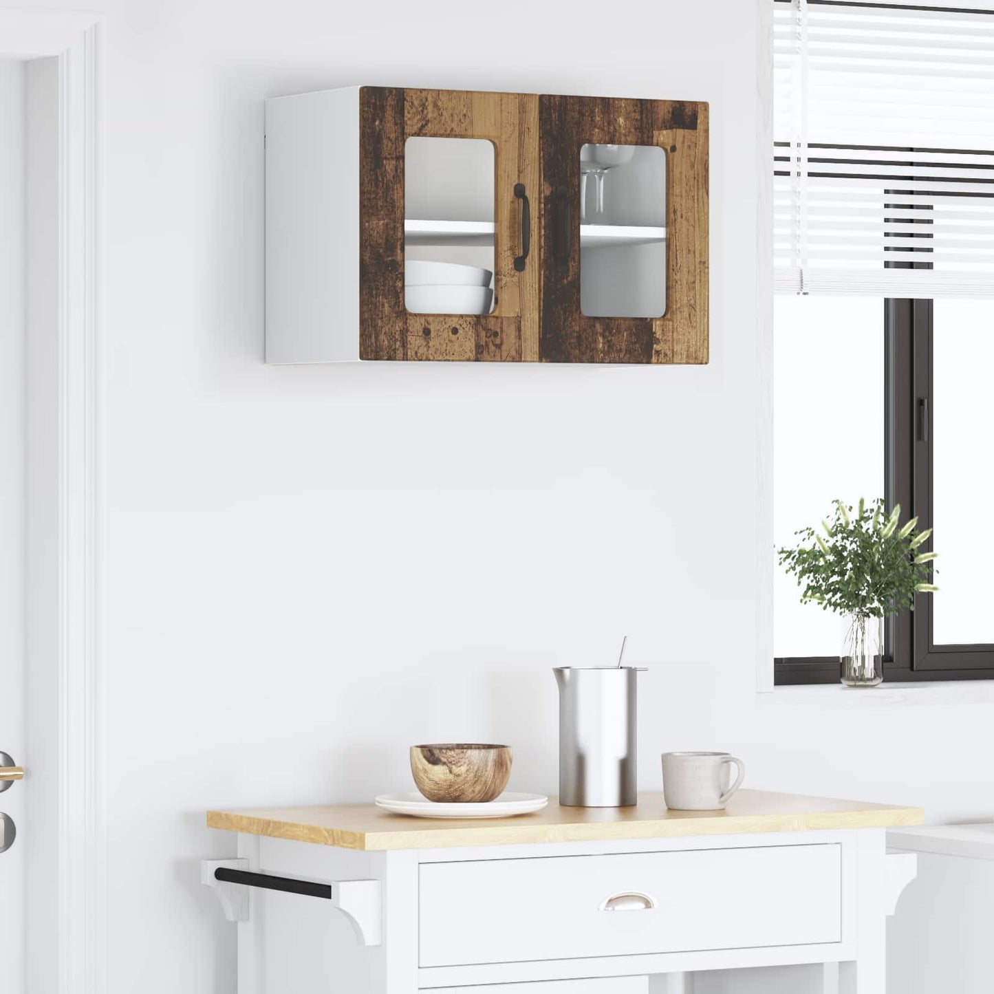 Keukenkast Oudhout 60 x 31 x 40 cm Bewerkt hout is nu te koop bij PeponiXL, paradijselijk wonen!