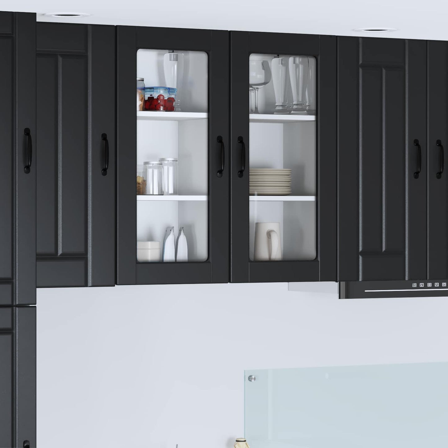 Vaatwasserpaneel Lucca 2 pcs Zwart 40 x 31 x 80 cm Bewerkt hout is nu te koop bij PeponiXL, paradijselijk wonen!