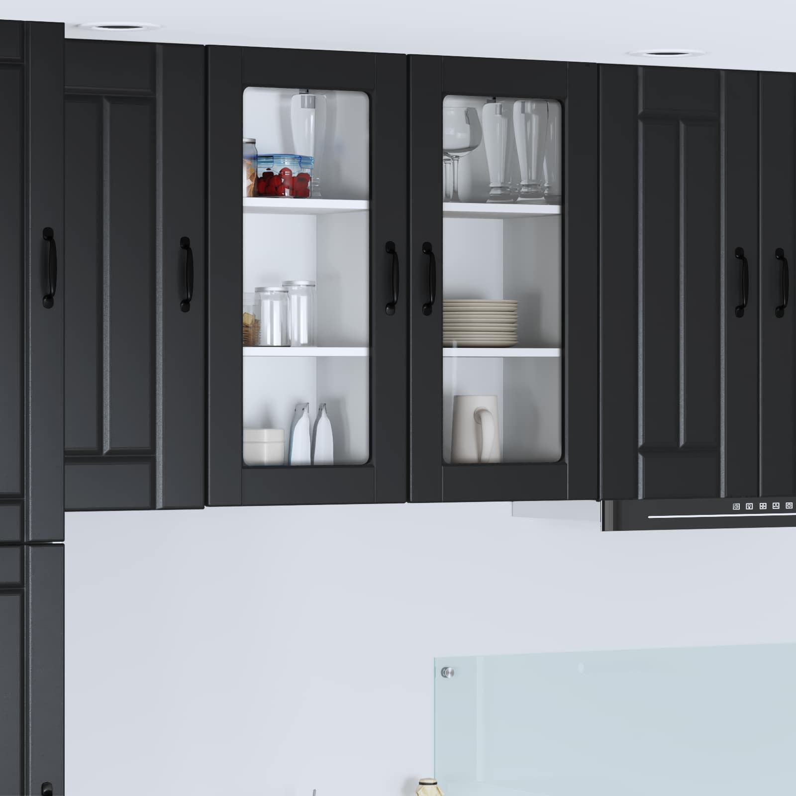 Vaatwasserpaneel Lucca 2 pcs Zwart 40 x 31 x 80 cm Bewerkt hout is nu te koop bij PeponiXL, paradijselijk wonen!