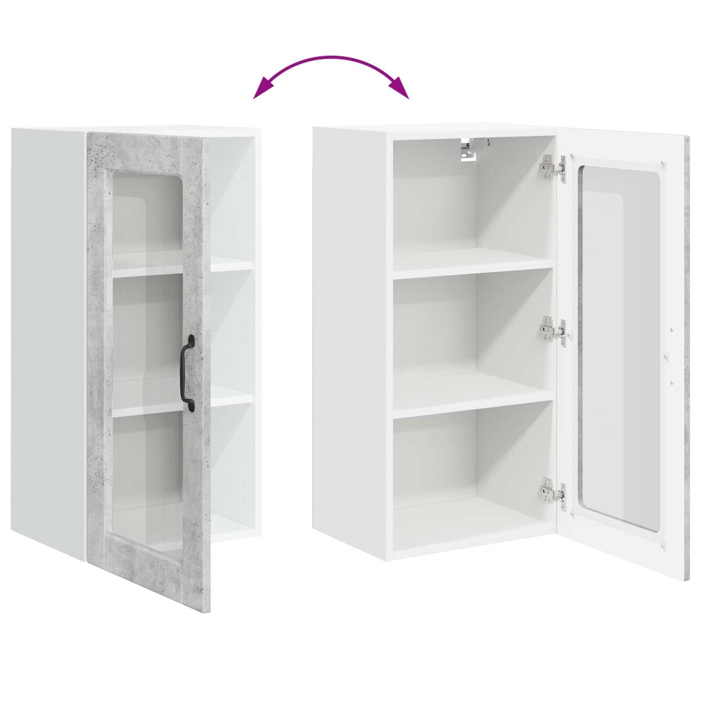 Keukenkast Beton Grijs 40 x 31 x 80 cm Bewerkt hout is nu te koop bij PeponiXL, paradijselijk wonen!