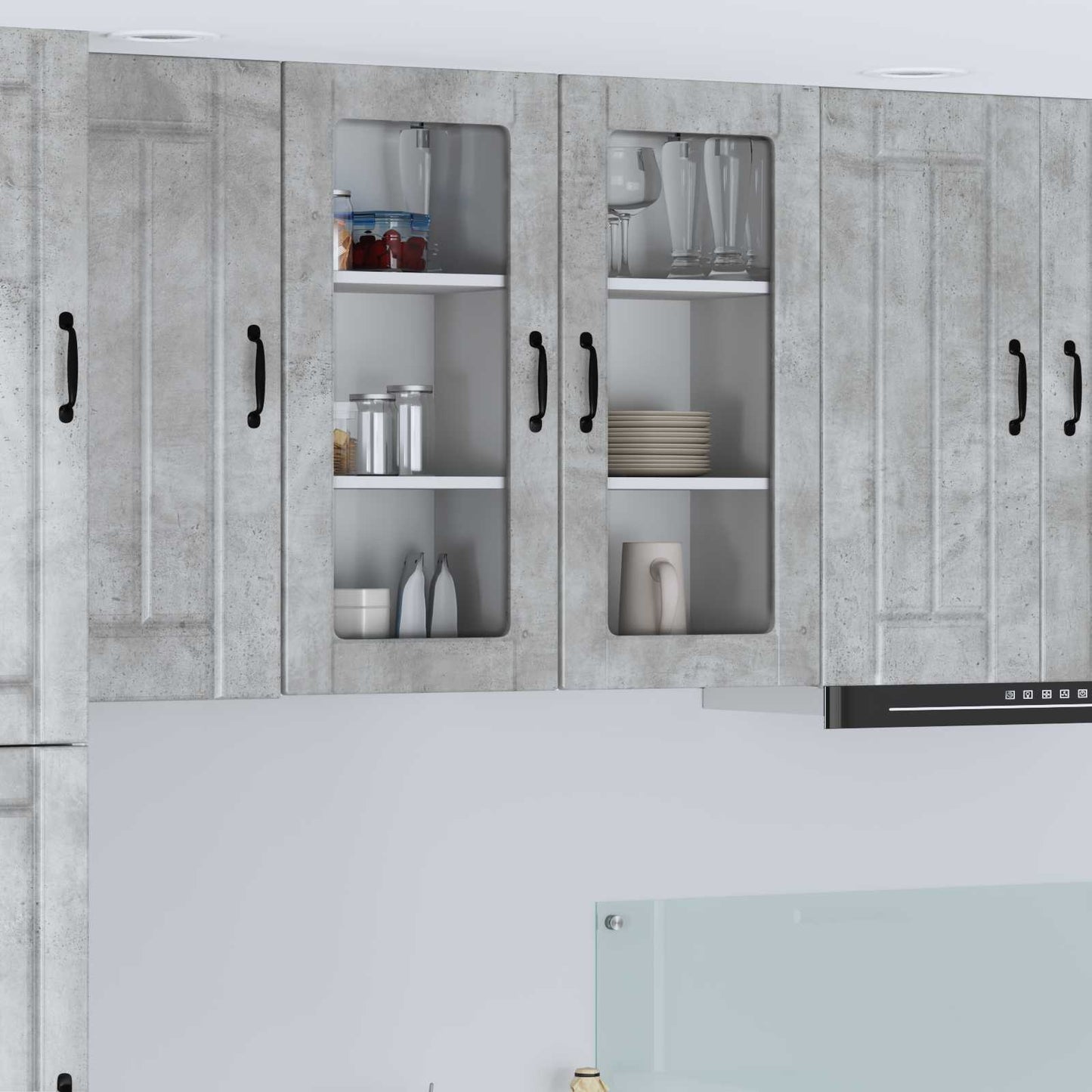 Keukenkast 2 pcs Beton Grijs 40 x 31 x 80 cm Bewerkt hout is nu te koop bij PeponiXL, paradijselijk wonen!