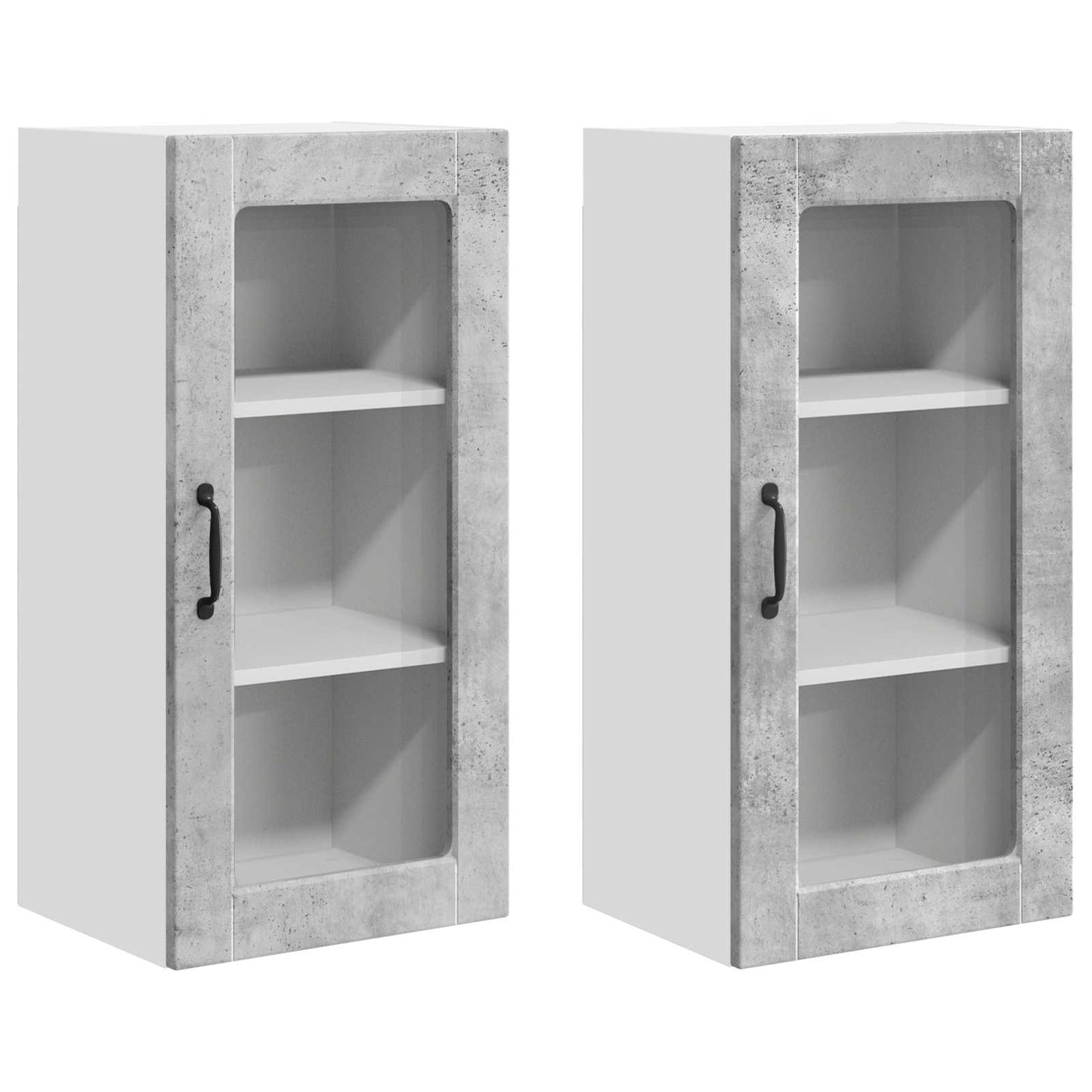 Keukenkast 2 pcs Beton Grijs 40 x 31 x 80 cm Bewerkt hout is nu te koop bij PeponiXL, paradijselijk wonen!