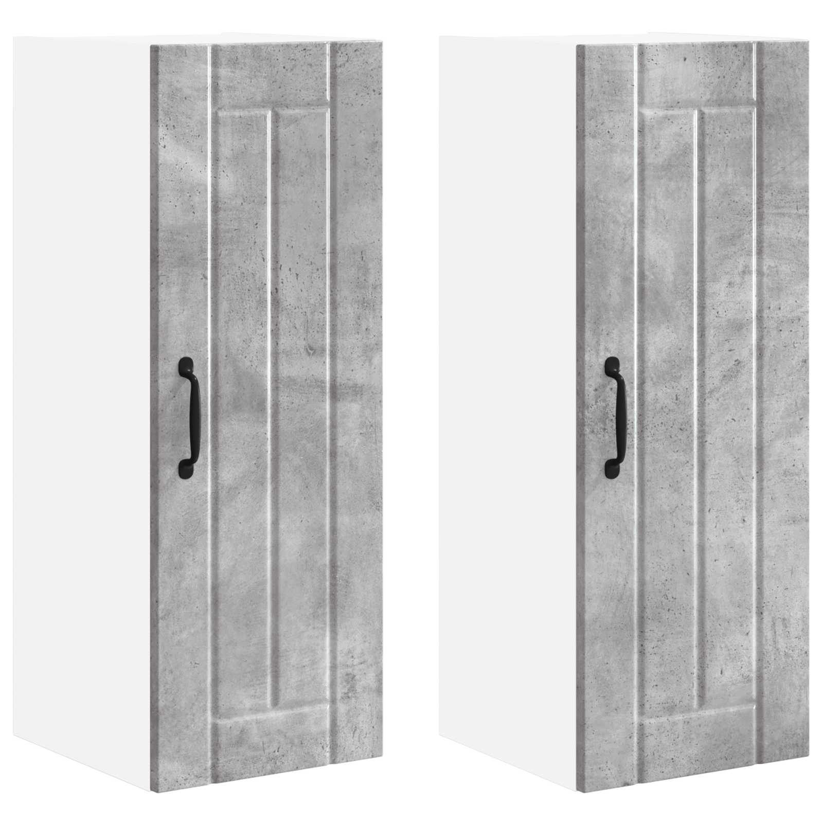 Keukenkast 2 pcs Beton Grijs 30 x 31 x 80 cm Bewerkt hout is nu te koop bij PeponiXL, paradijselijk wonen!