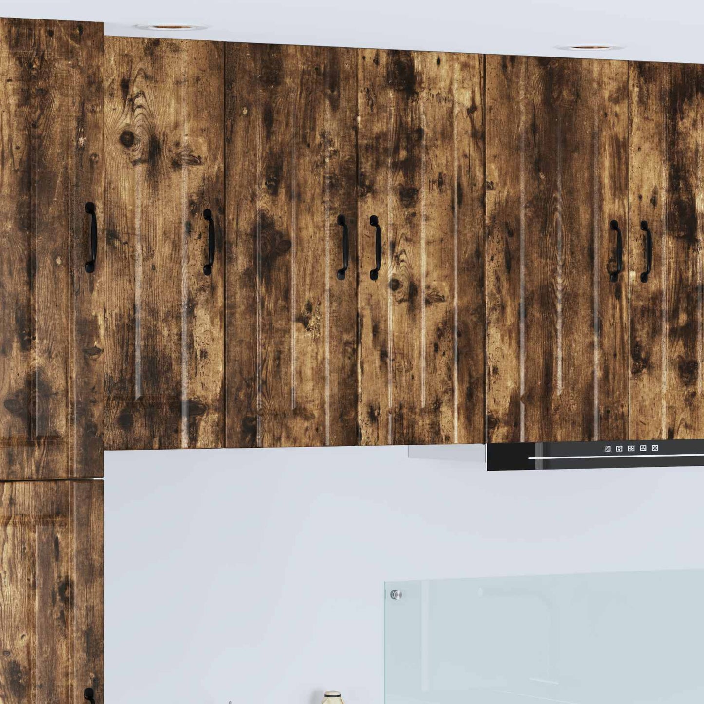 Keukenkast 2 pcs Gerookt eiken 30 x 31 x 80 cm Bewerkt hout is nu te koop bij PeponiXL, paradijselijk wonen!