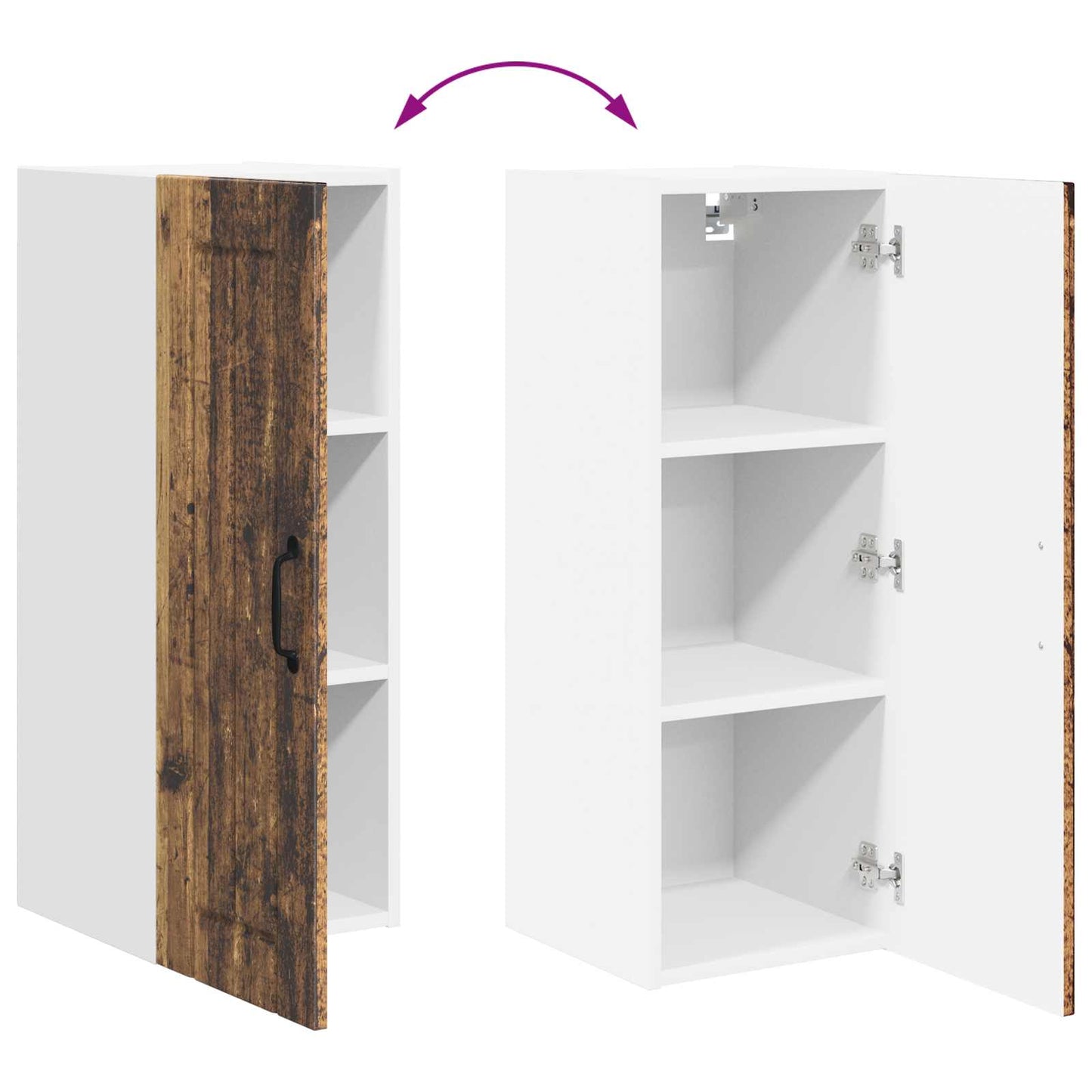 Keukenkast Oudhout 30 x 31 x 80 cm Bewerkt hout is nu te koop bij PeponiXL, paradijselijk wonen!