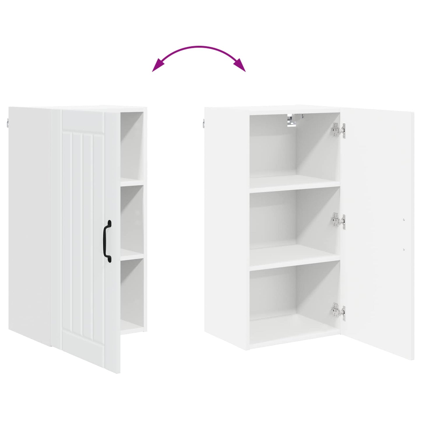 Keukenkast Wit 40 x 31 x 80 cm Bewerkt hout is nu te koop bij PeponiXL, paradijselijk wonen!