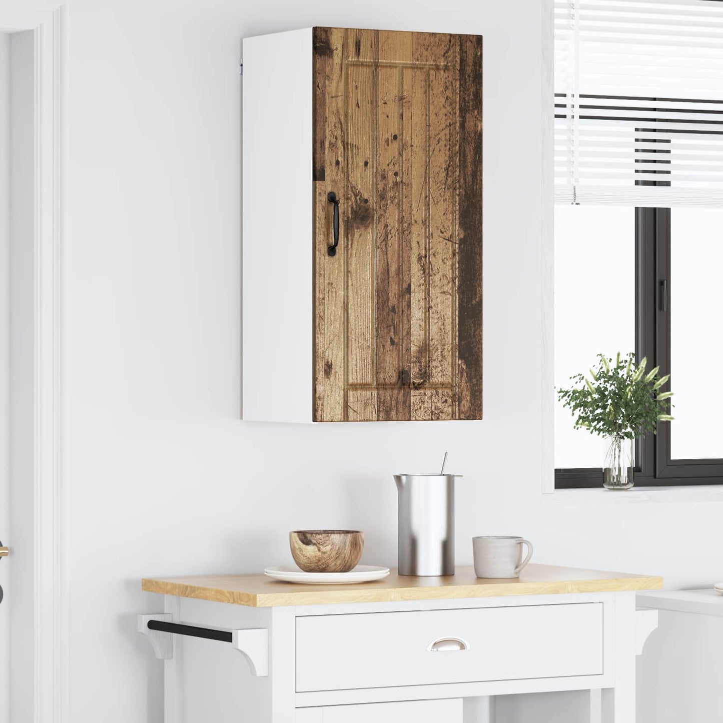 Keukenkast Oudhout 40 x 31 x 80 cm Bewerkt hout is nu te koop bij PeponiXL, paradijselijk wonen!