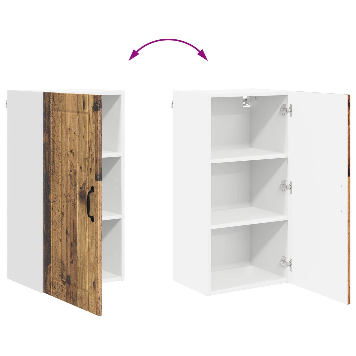 Keukenkast Oudhout 40 x 31 x 80 cm Bewerkt hout is nu te koop bij PeponiXL, paradijselijk wonen!