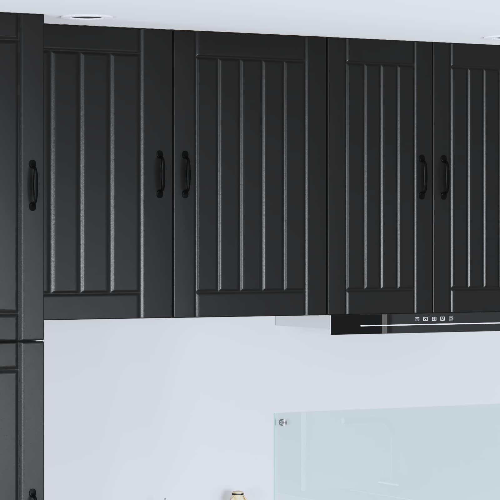 Keukenkast Zwart 50 x 31 x 80 cm Bewerkt hout is nu te koop bij PeponiXL, paradijselijk wonen!