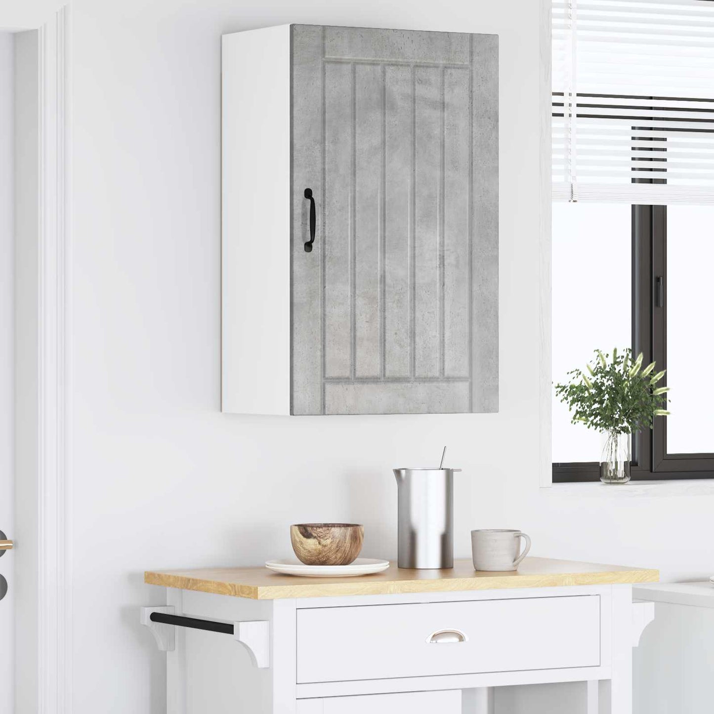 Keukenkast Beton Grijs 50 x 31 x 80 cm Bewerkt hout is nu te koop bij PeponiXL, paradijselijk wonen!