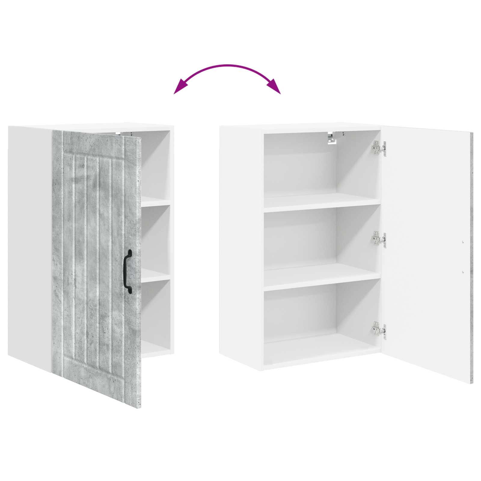 Keukenkast Beton Grijs 50 x 31 x 80 cm Bewerkt hout is nu te koop bij PeponiXL, paradijselijk wonen!