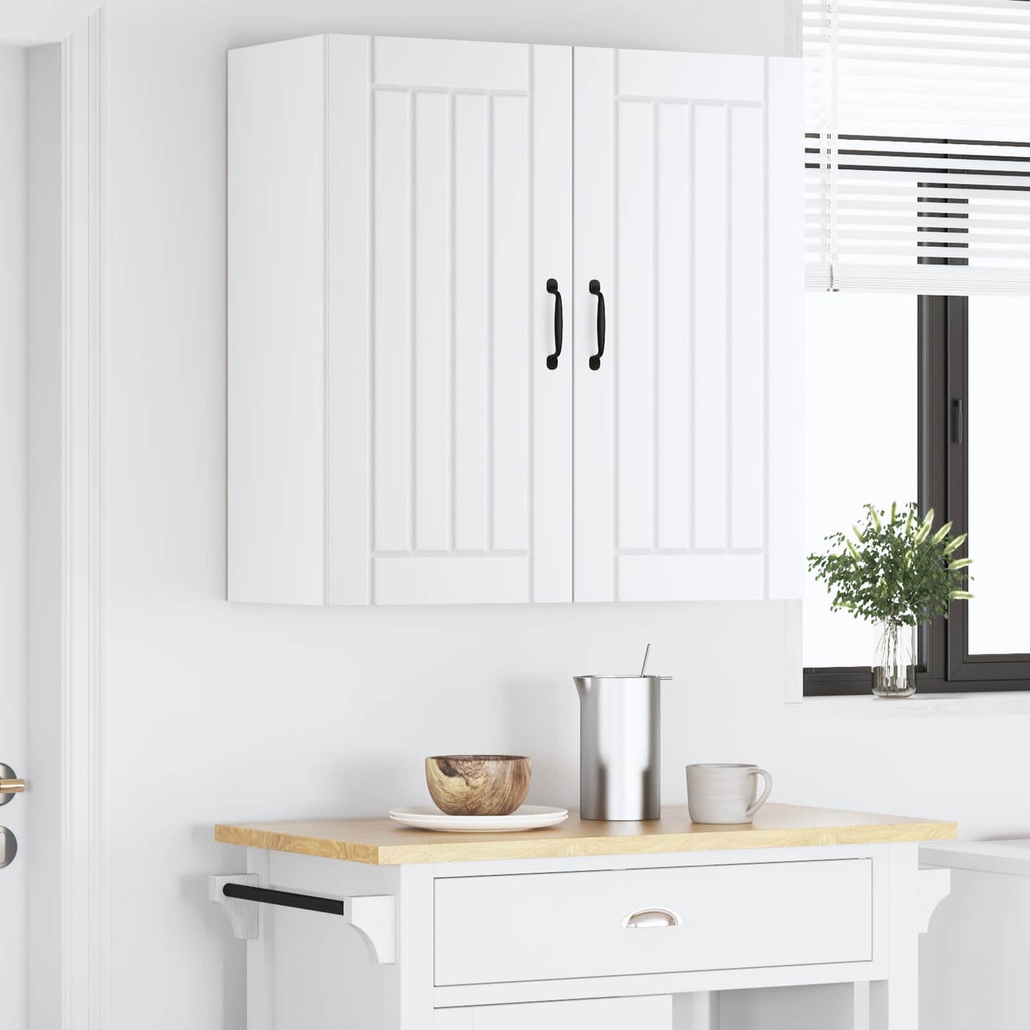 Keukenkast Wit 80 x 31 x 80 cm Bewerkt hout is nu te koop bij PeponiXL, paradijselijk wonen!