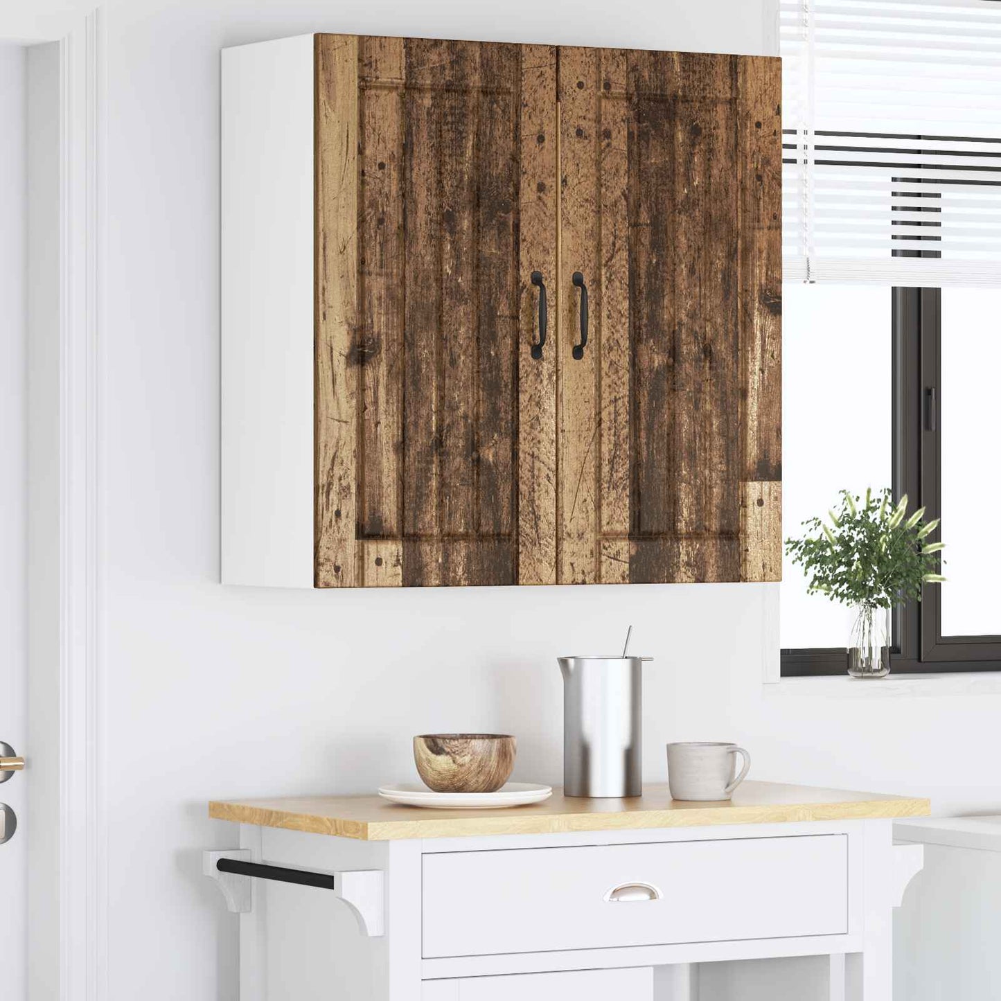Keukenkast Oudhout 80 x 31 x 80 cm Bewerkt hout is nu te koop bij PeponiXL, paradijselijk wonen!