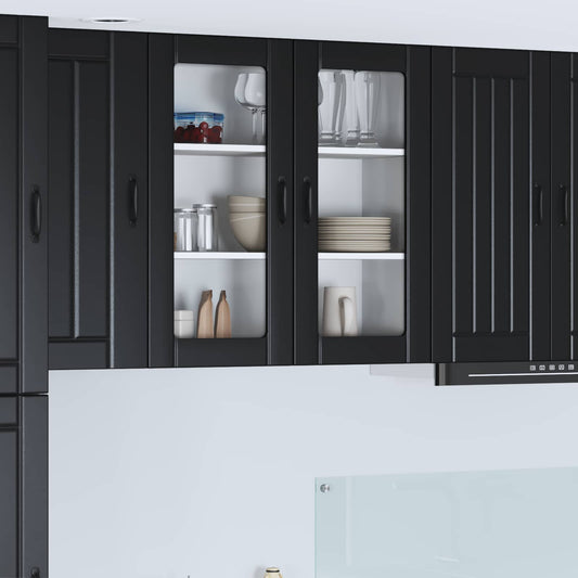 Vaatwasserpaneel Lucca Zwart 80 x 31 x 80 cm Bewerkt hout is nu te koop bij PeponiXL, paradijselijk wonen!