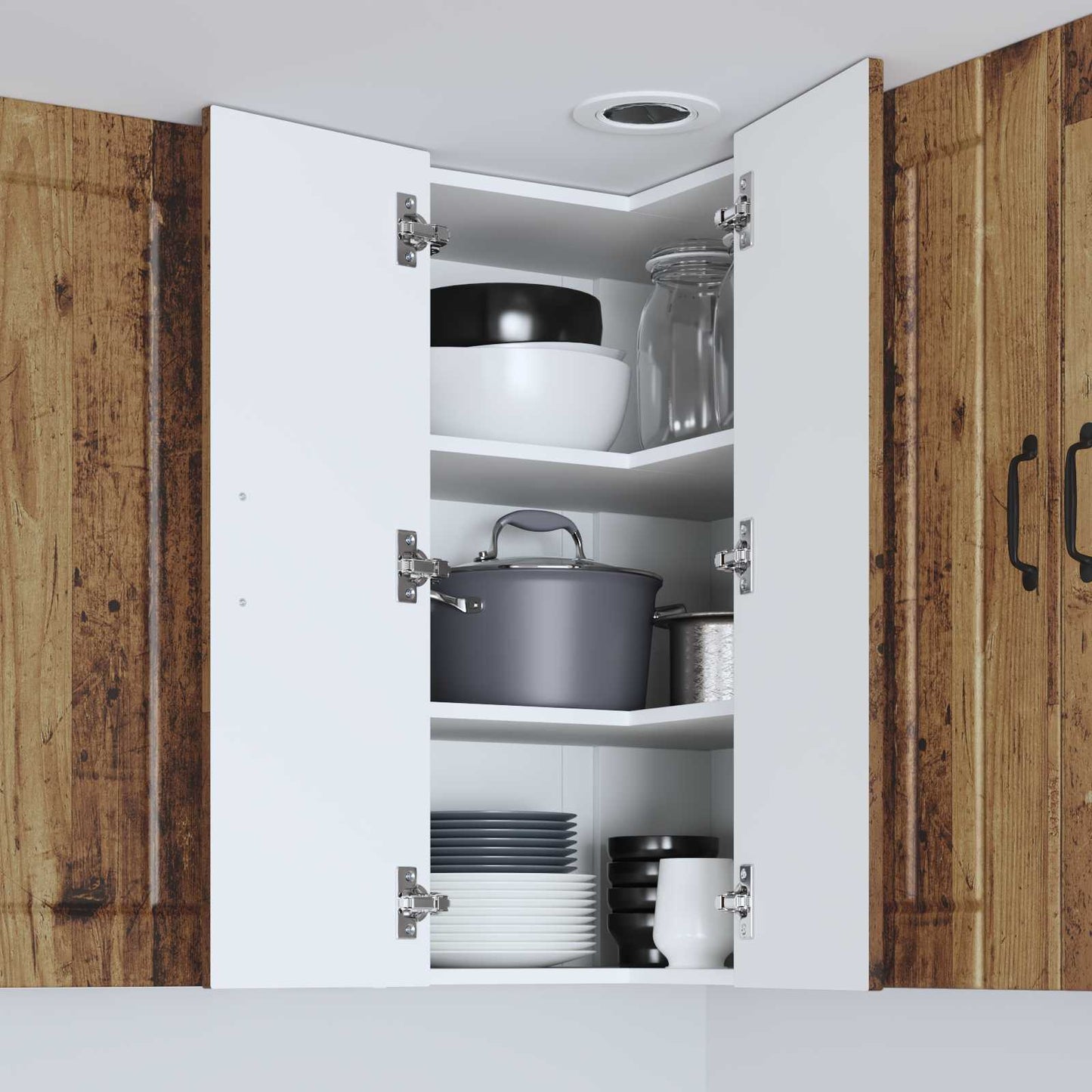 Keukenkast Oudhout 57 x 57 x 80 cm Bewerkt hout is nu te koop bij PeponiXL, paradijselijk wonen!