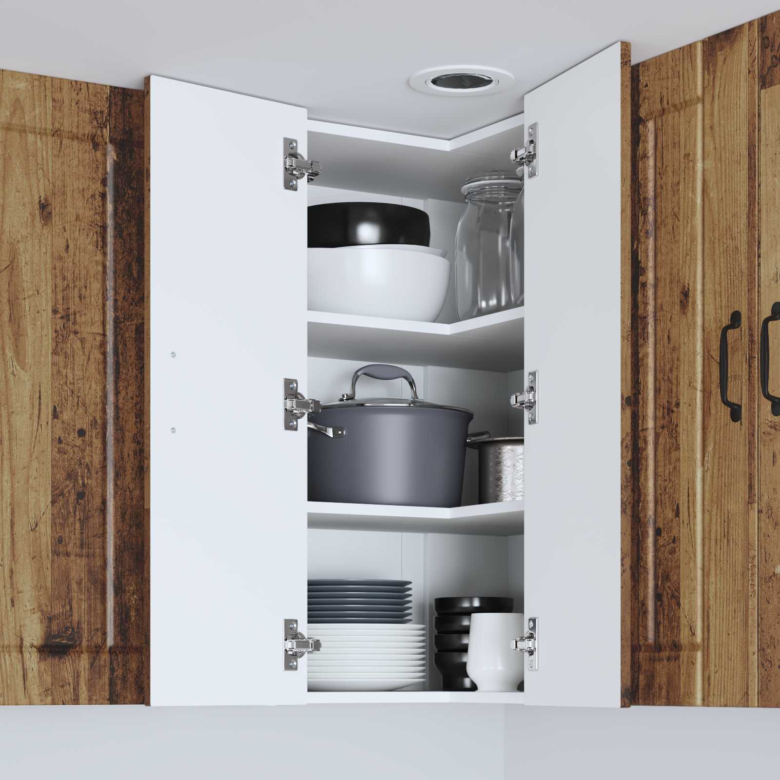 Keukenkast Oudhout 57 x 57 x 80 cm Bewerkt hout is nu te koop bij PeponiXL, paradijselijk wonen!