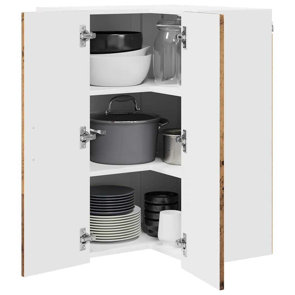 Keukenkast Oudhout 57 x 57 x 80 cm Bewerkt hout is nu te koop bij PeponiXL, paradijselijk wonen!