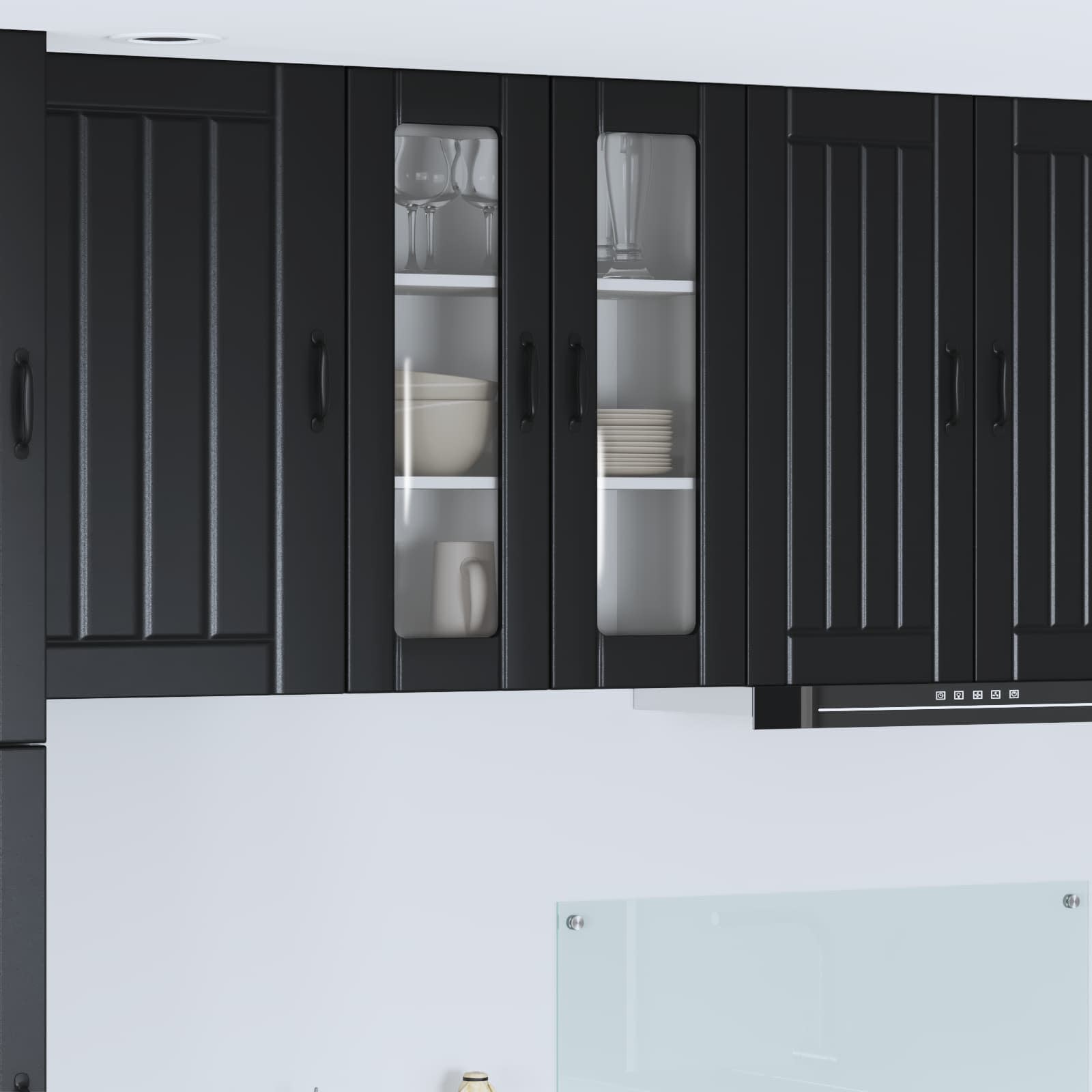 Vaatwasserpaneel Lucca Zwart 60 x 31 x 80 cm Bewerkt hout is nu te koop bij PeponiXL, paradijselijk wonen!