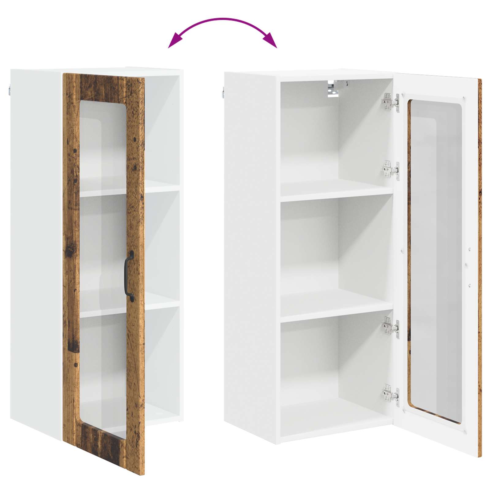 Keukenkast Oudhout 40 x 31 x 100 cm Bewerkt hout is nu te koop bij PeponiXL, paradijselijk wonen!