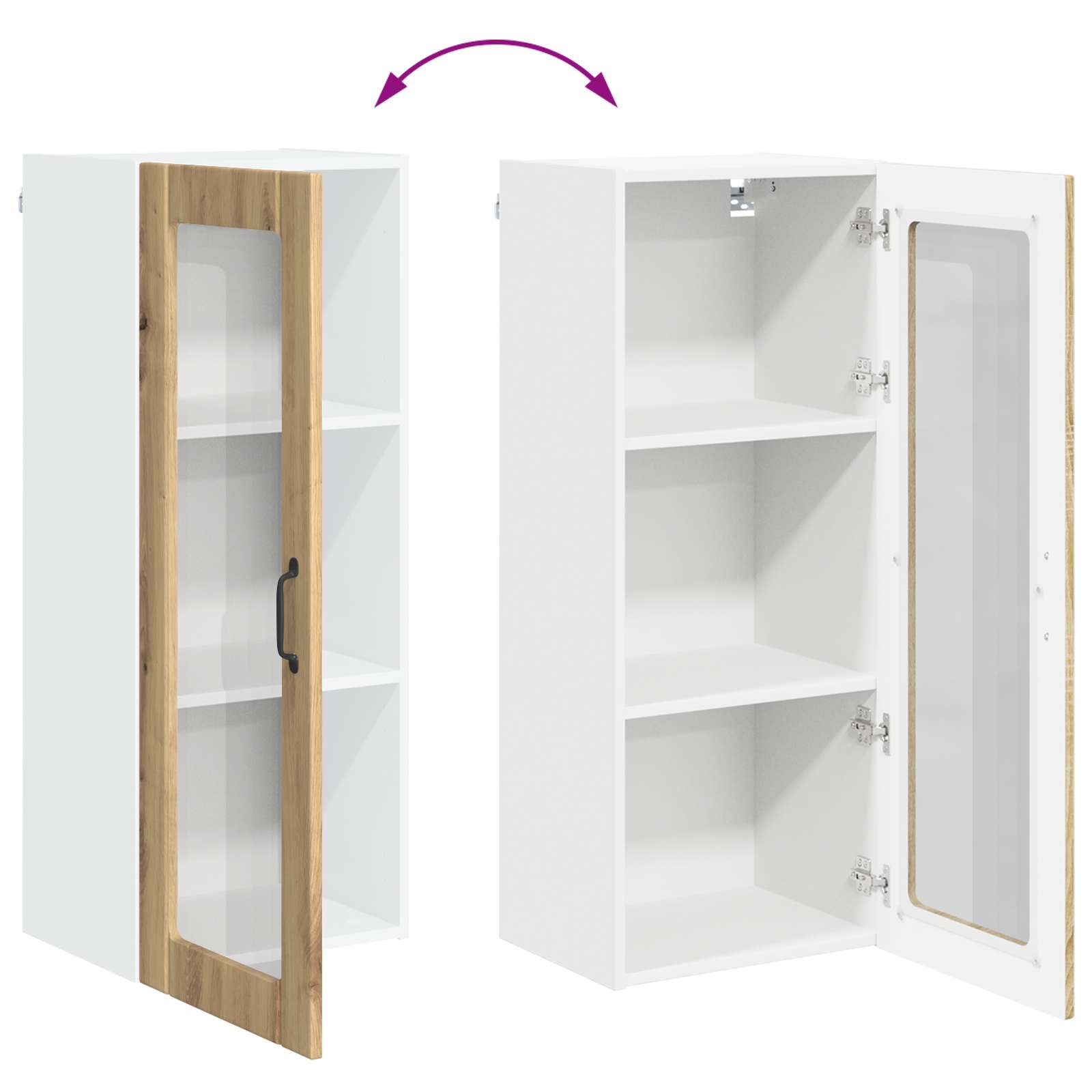 Keukenkast Artisan Eiken 40 x 31 x 100 cm Bewerkt hout is nu te koop bij PeponiXL, paradijselijk wonen!