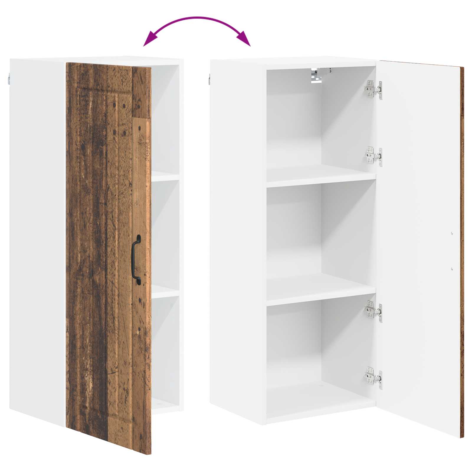 Keukenkast Oudhout 40 x 31 x 100 cm Bewerkt hout is nu te koop bij PeponiXL, paradijselijk wonen!