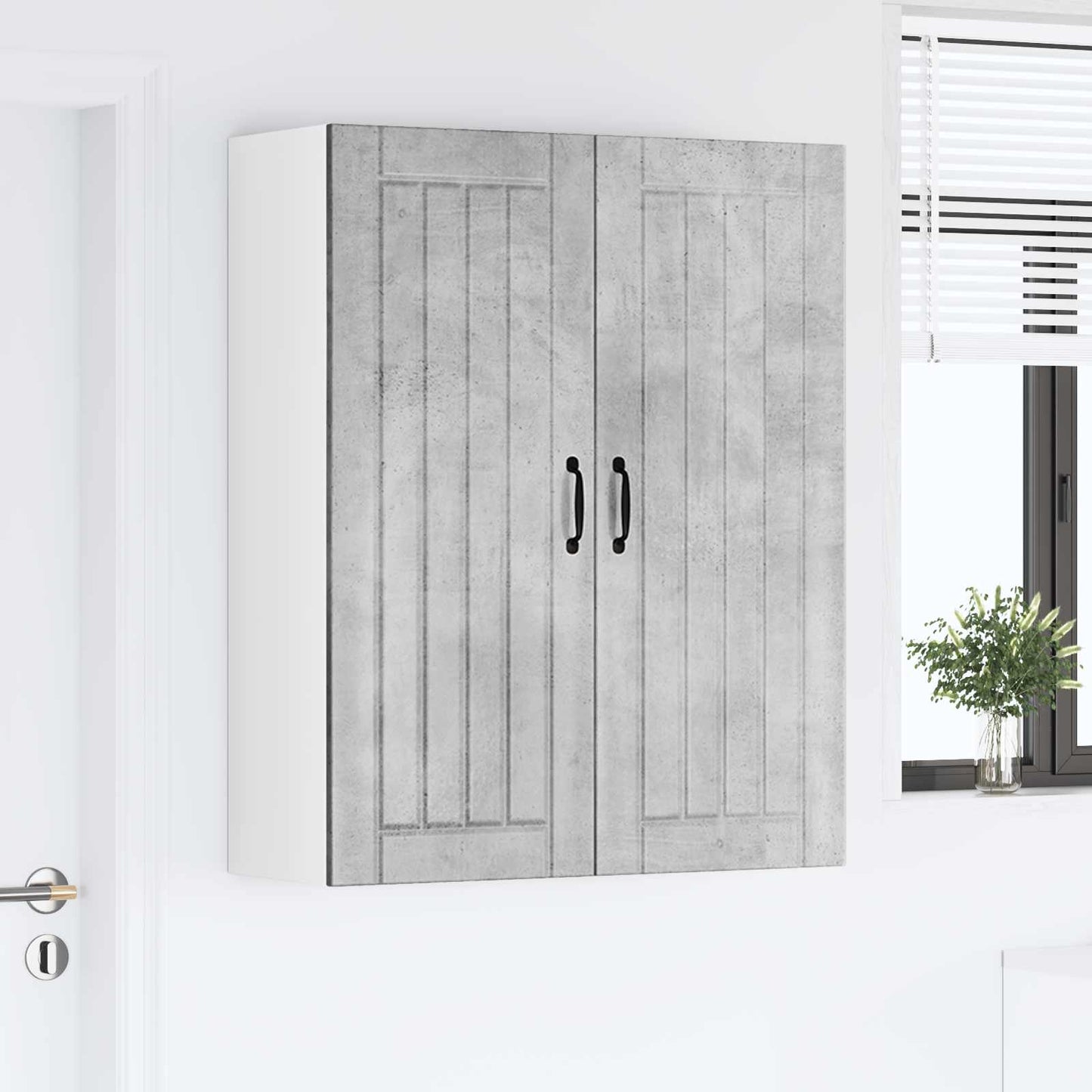 Keukenkast Beton Grijs 80 x 31 x 100 cm Bewerkt hout is nu te koop bij PeponiXL, paradijselijk wonen!