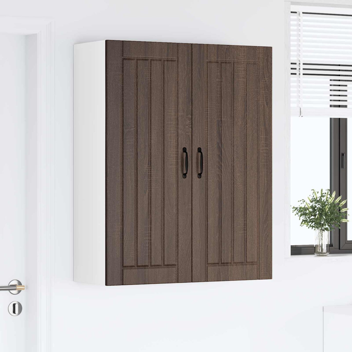 Keukenkast aan de muur Lucca Bruin eiken 80 x 31 x 100 cm is nu te koop bij PeponiXL, paradijselijk wonen!