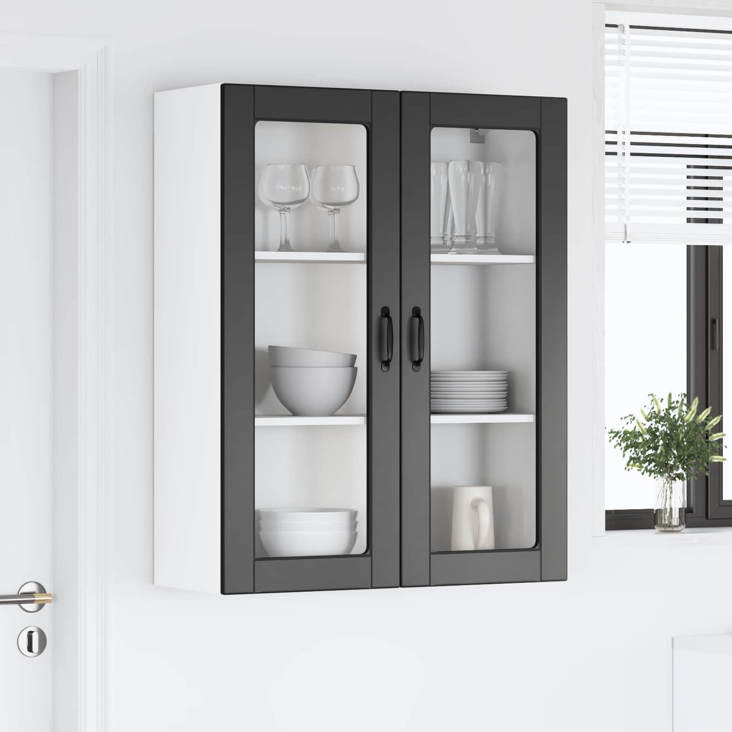 Keukenkast aan de muur Zwart 80 x 31 x 100 cm Bewerkt hout is nu te koop bij PeponiXL, paradijselijk wonen!