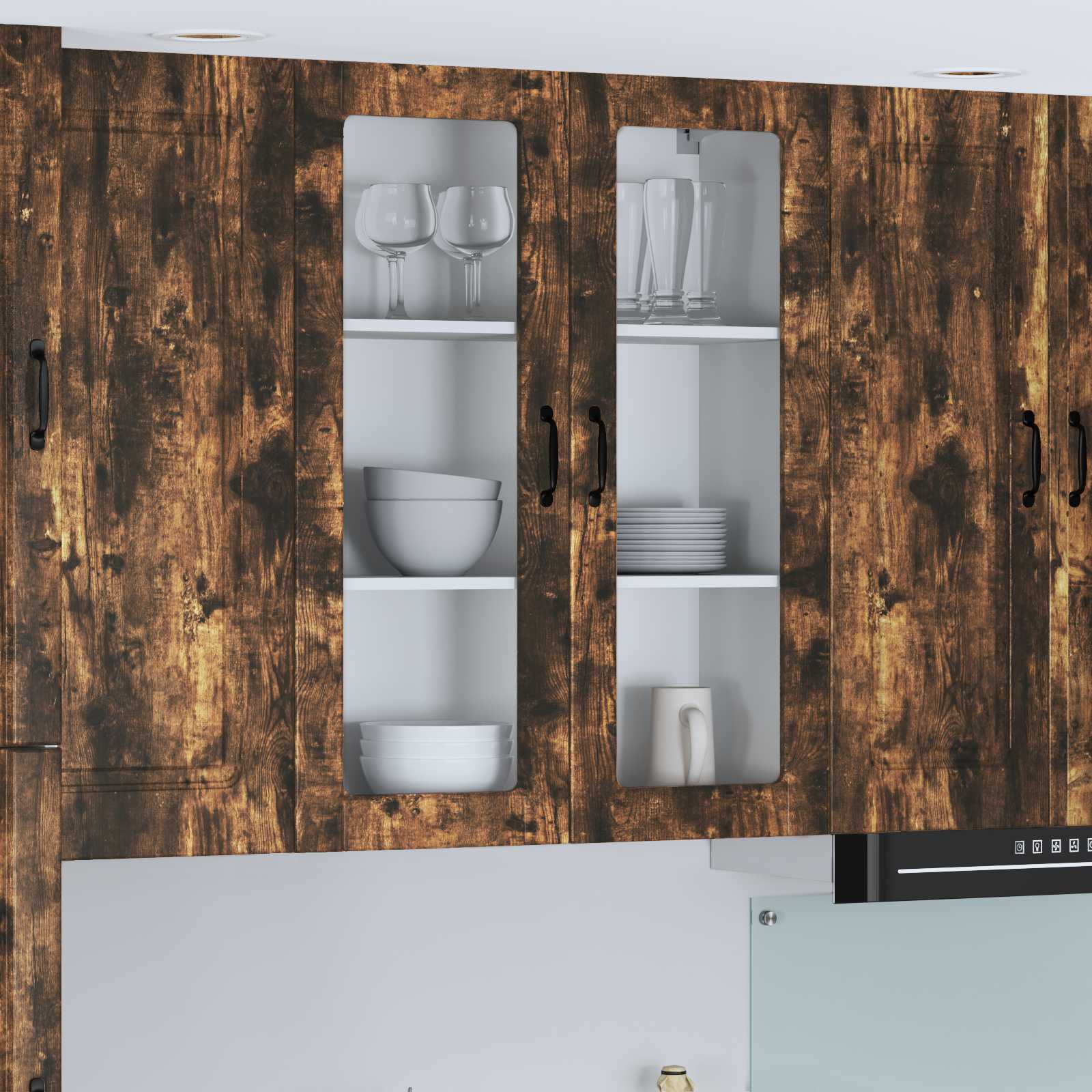 Keukenkast aan de muur Lucca Gerookt eiken 80 x 31 x 100 cm is nu te koop bij PeponiXL, paradijselijk wonen!