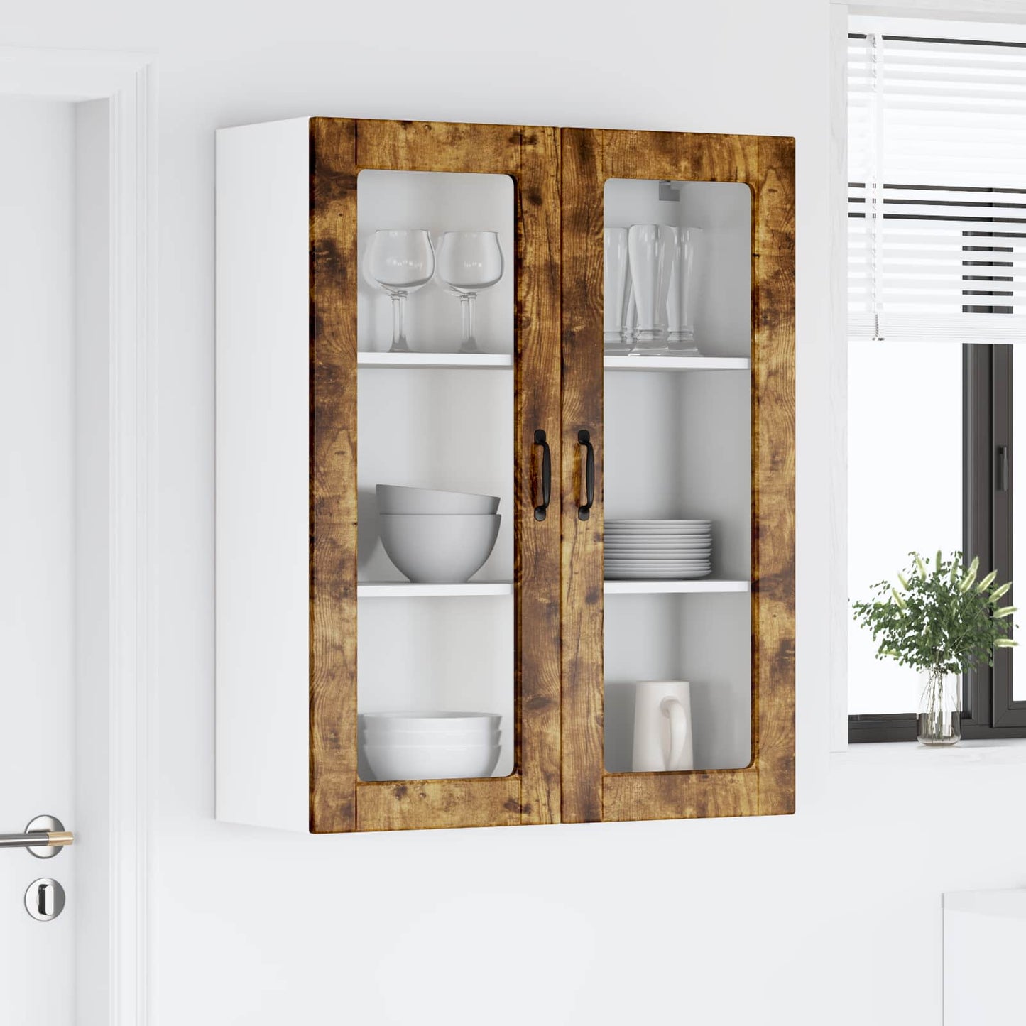 Keukenkast aan de muur Lucca Gerookt eiken 80 x 31 x 100 cm is nu te koop bij PeponiXL, paradijselijk wonen!