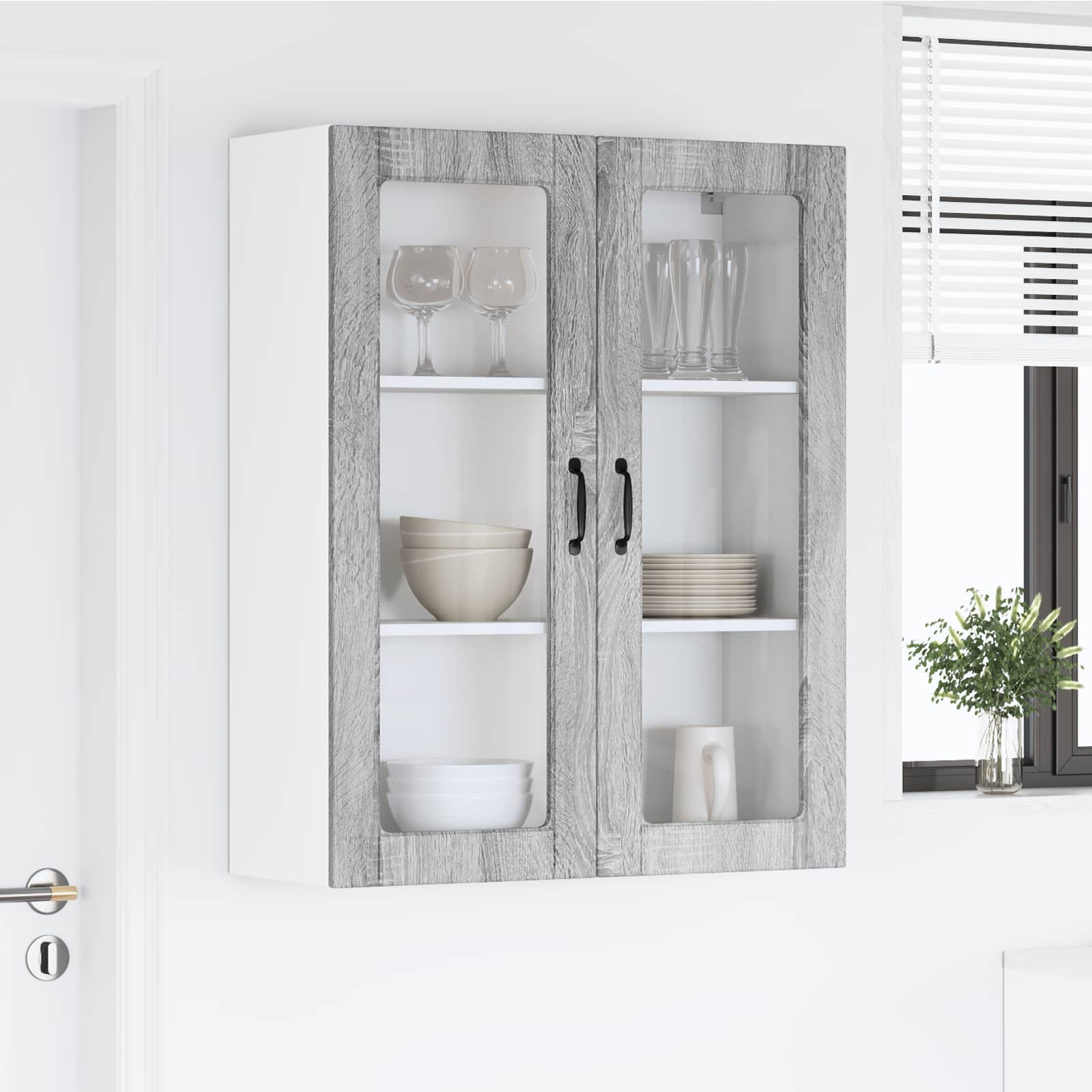 Keukenkast aan de muur Lucca Grijs sonoma 80 x 31 x 100 cm is nu te koop bij PeponiXL, paradijselijk wonen!