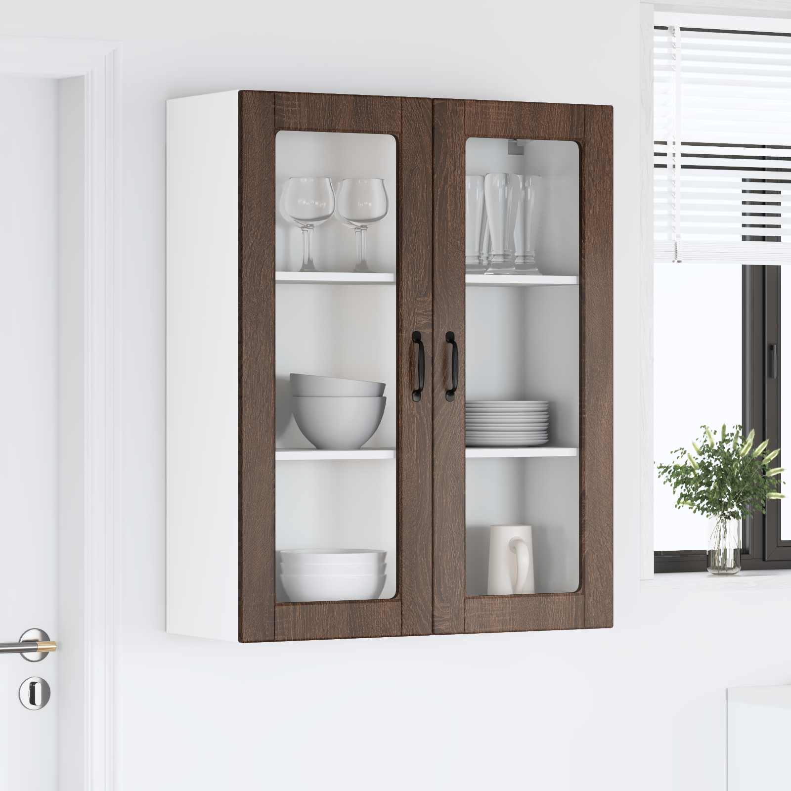 Keukenkast aan de muur Lucca Bruin eiken 80 x 31 x 100 cm is nu te koop bij PeponiXL, paradijselijk wonen!