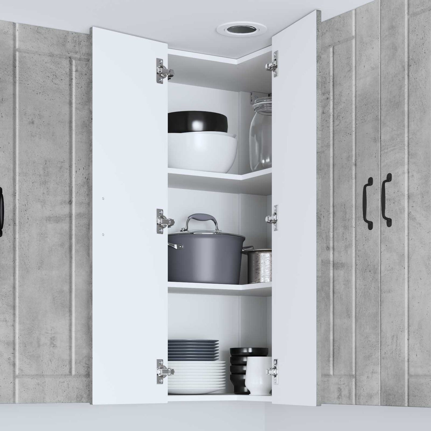 Keukenkast Beton Grijs 57 x 57 x 100 cm Bewerkt hout is nu te koop bij PeponiXL, paradijselijk wonen!