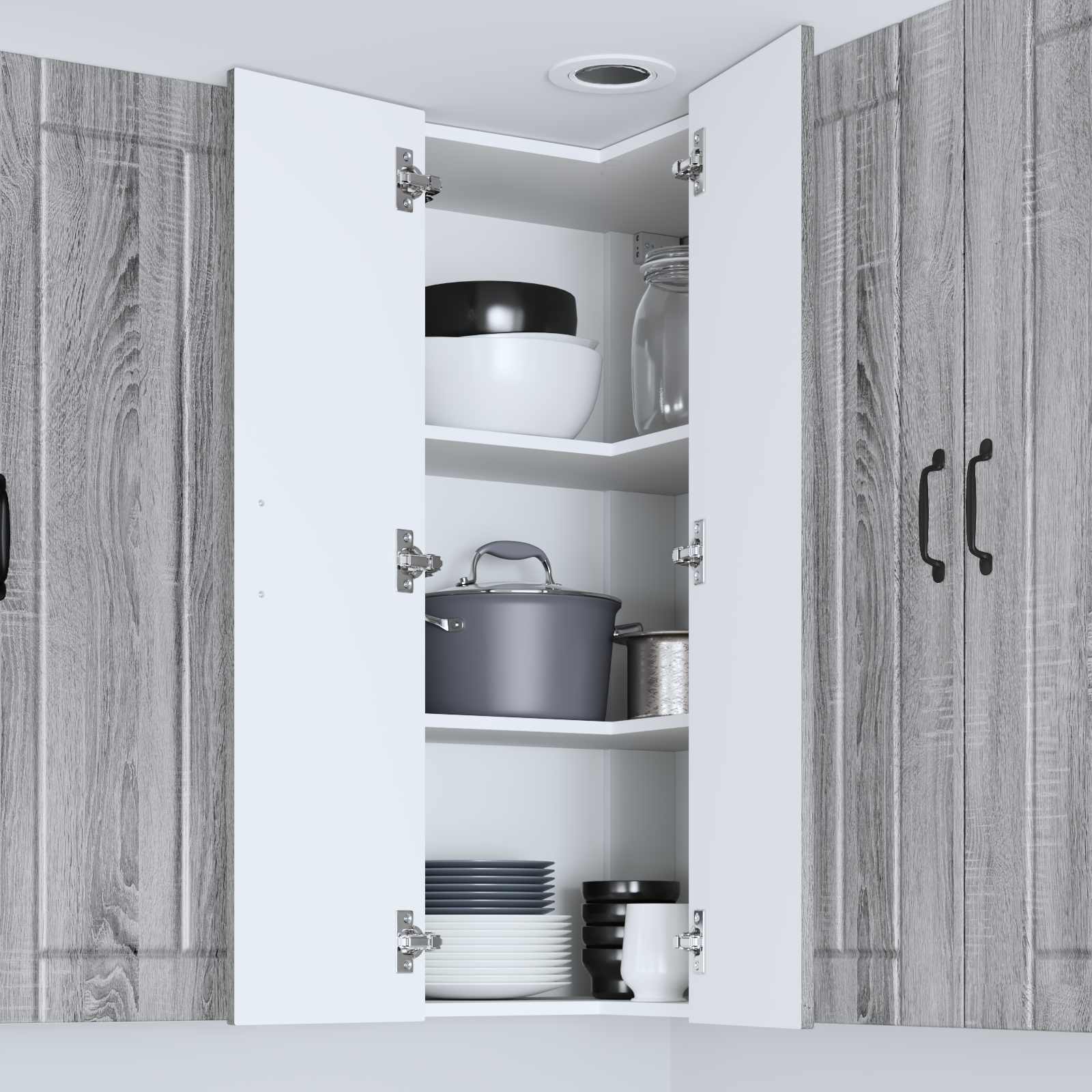 Keukenkast Grijs Sonoma 57 x 57 x 100 cm Bewerkt hout is nu te koop bij PeponiXL, paradijselijk wonen!