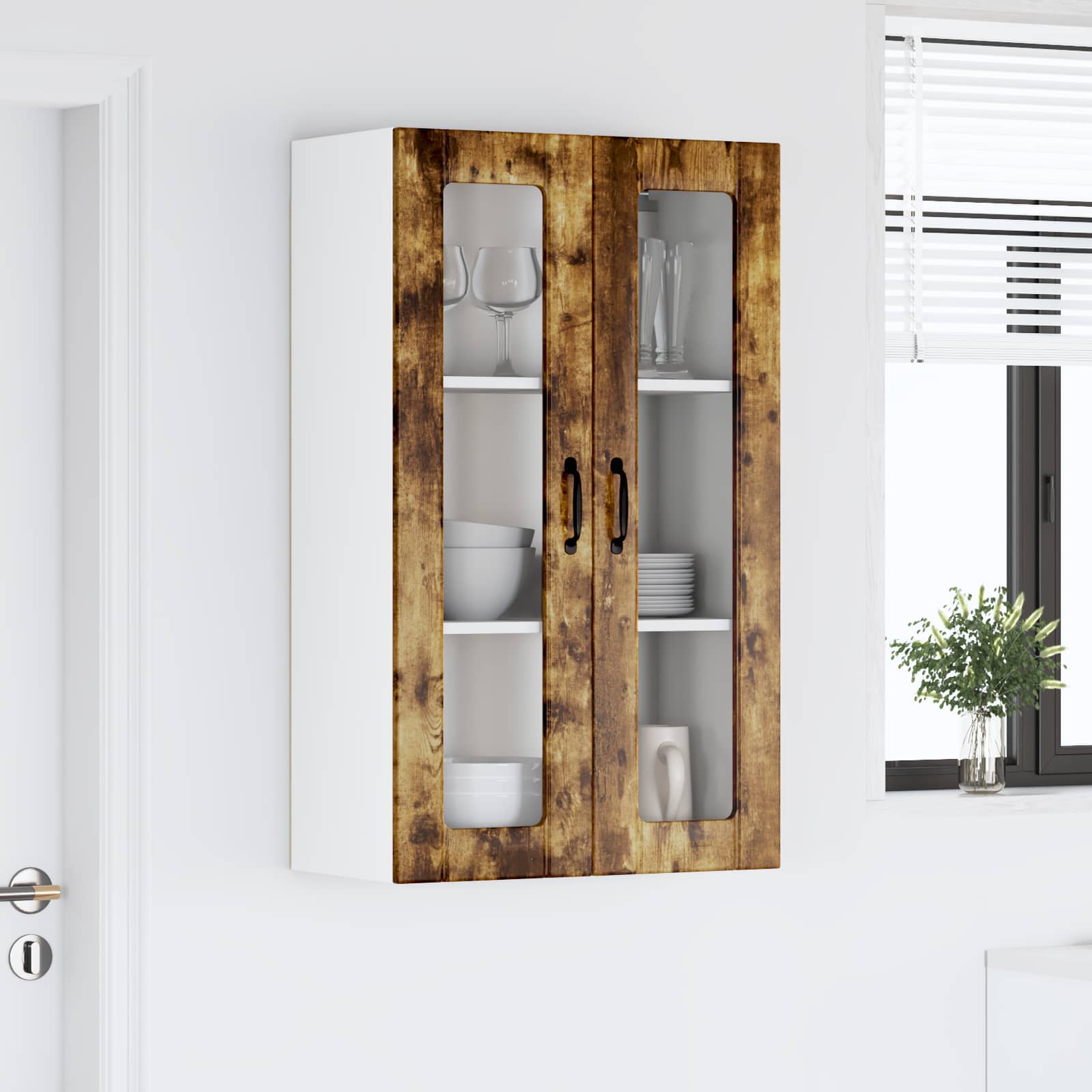 Keukenkast aan de muur Lucca Gerookt eiken 60 x 31 x 100 cm is nu te koop bij PeponiXL, paradijselijk wonen!
