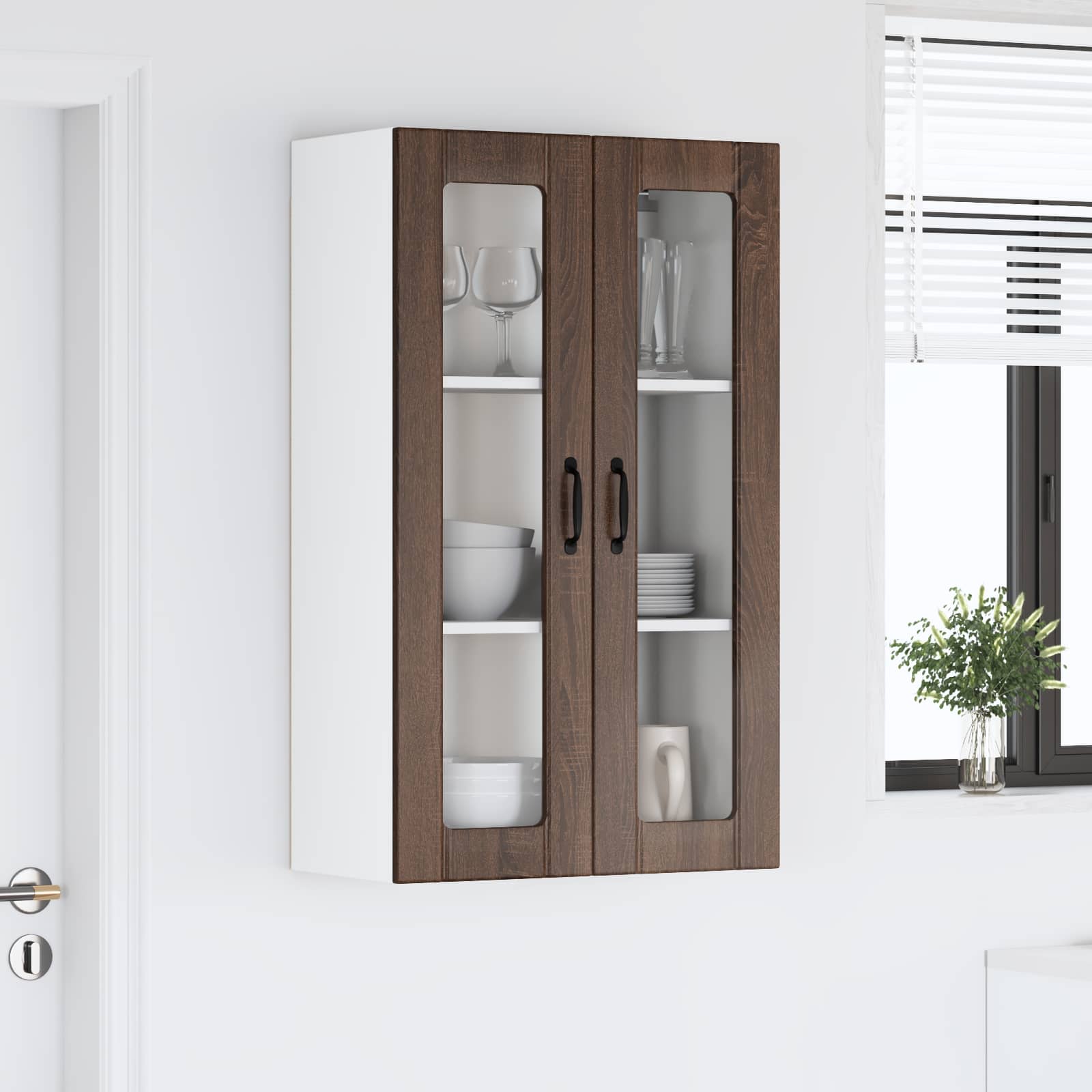 Keukenkast aan de muur Lucca Bruin eiken 60 x 31 x 100 cm is nu te koop bij PeponiXL, paradijselijk wonen!