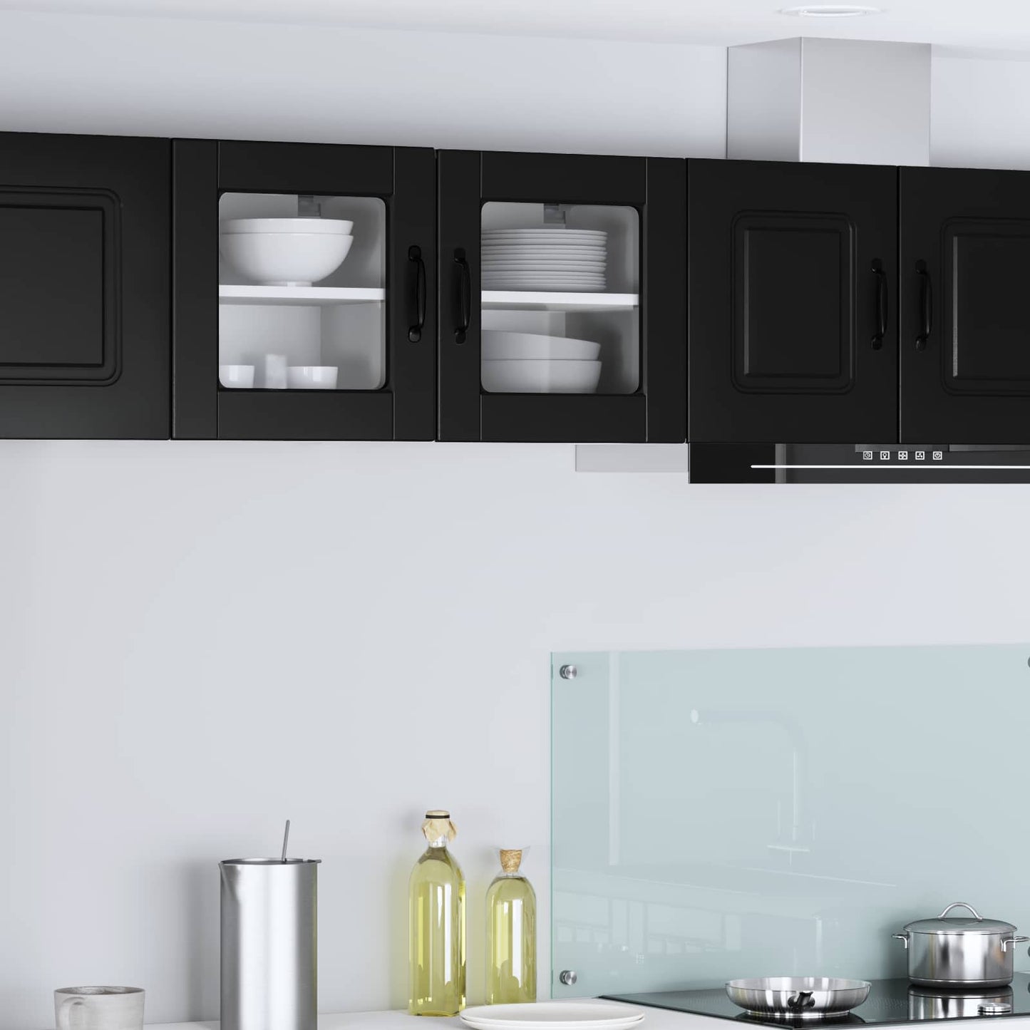 Keukenkast met plank Zwart 40 x 31 x 40 cm Bewerkt hout is nu te koop bij PeponiXL, paradijselijk wonen!