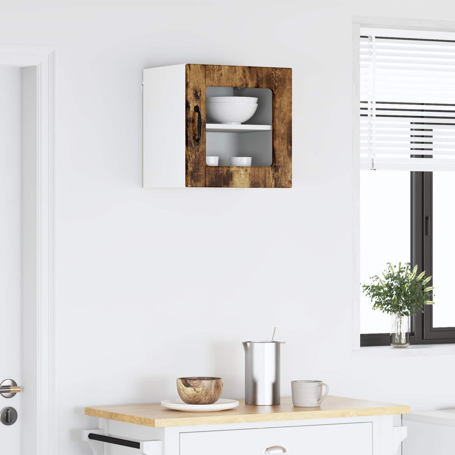 Keukenkast met plank Gerookt eiken 40 x 31 x 40 cm Bewerkt hout is nu te koop bij PeponiXL, paradijselijk wonen!