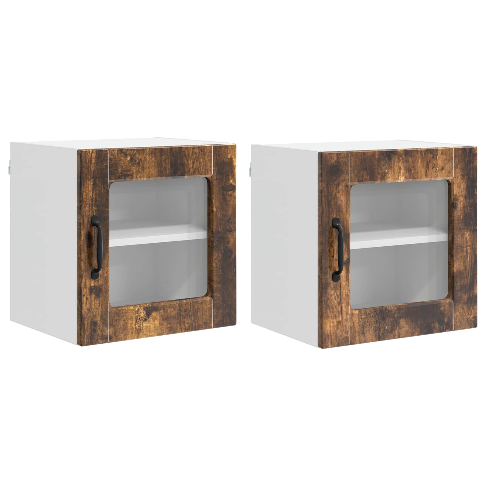 Vaatwasserpaneel met plank 2 pcs Gerookt eiken 40 x 31 x 40 cm is nu te koop bij PeponiXL, paradijselijk wonen!