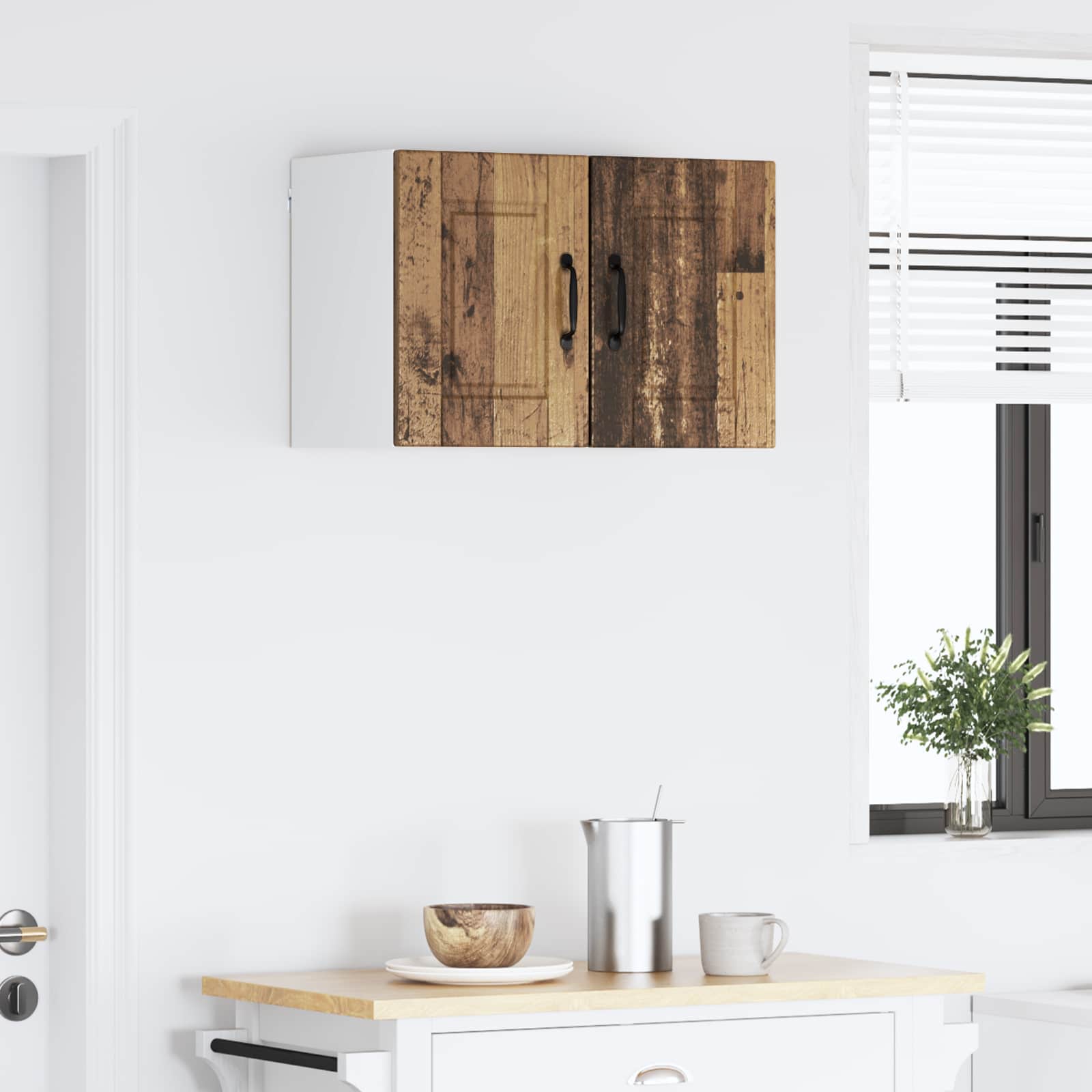 Keukenkast met plank 2 pcs Oudhout 30 x 31 x 40 cm Bewerkt hout is nu te koop bij PeponiXL, paradijselijk wonen!