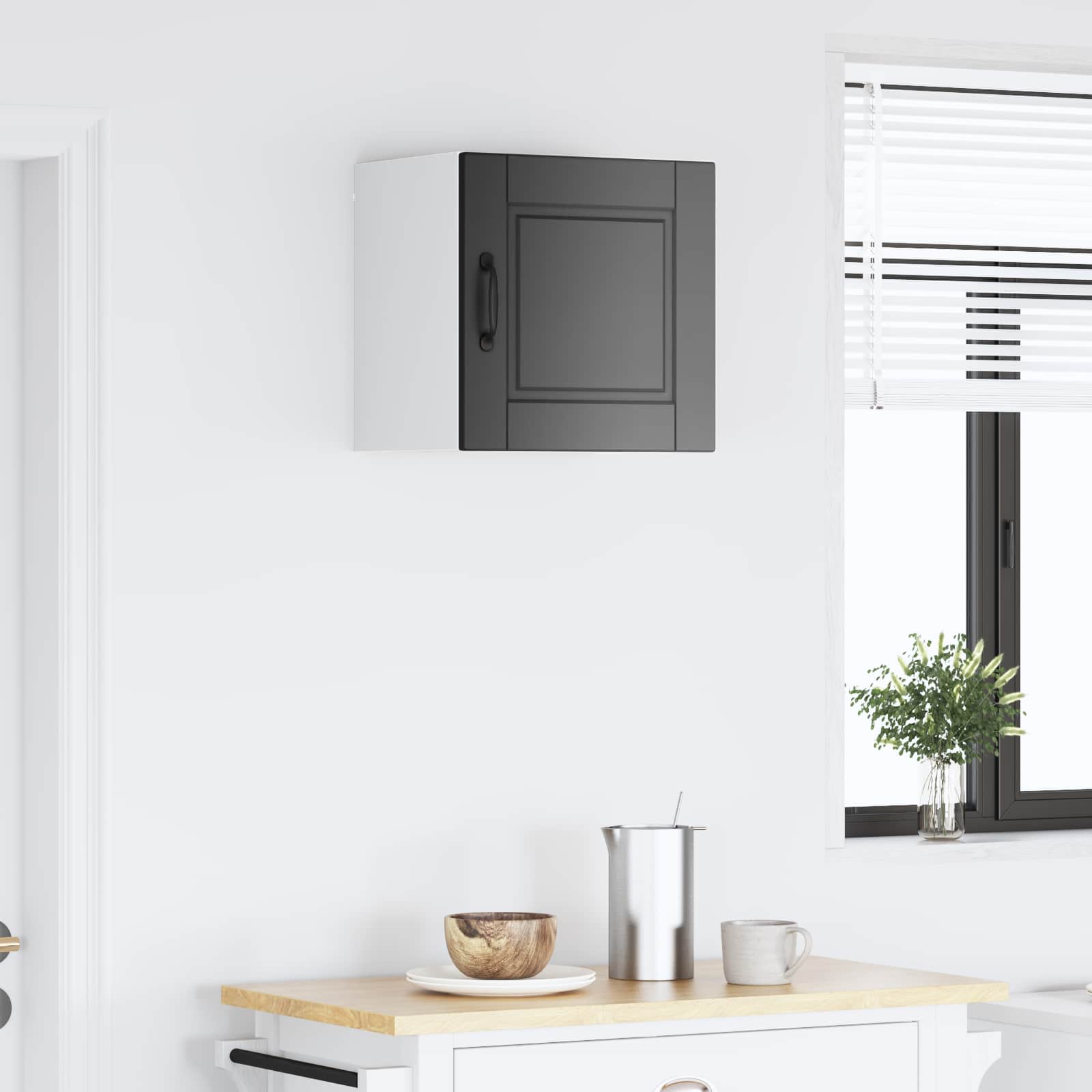 Keukenkast met plank Zwart 40 x 31 x 40 cm Bewerkt hout is nu te koop bij PeponiXL, paradijselijk wonen!