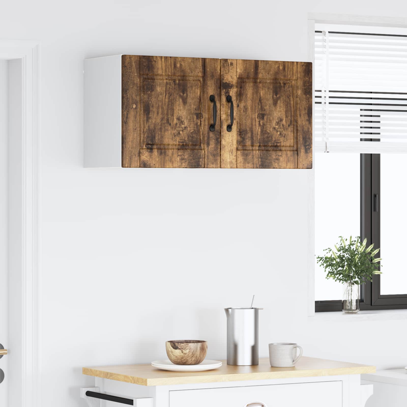 Vaatwasserpaneel met plank 2 pcs Gerookt eiken 40 x 31 x 40 cm is nu te koop bij PeponiXL, paradijselijk wonen!