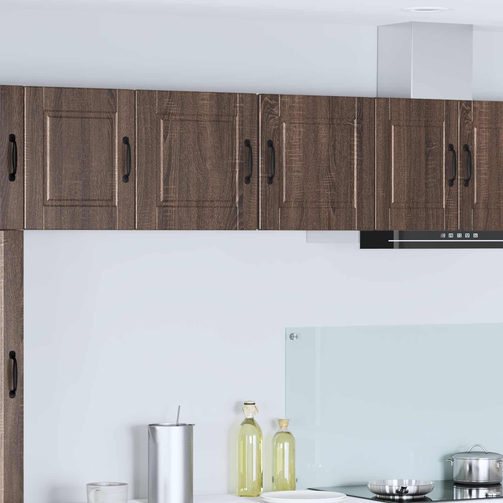 Vaatwasserpaneel 2 pcs Bruin Eiken 40 x 31 x 40 cm Bewerkt hout is nu te koop bij PeponiXL, paradijselijk wonen!